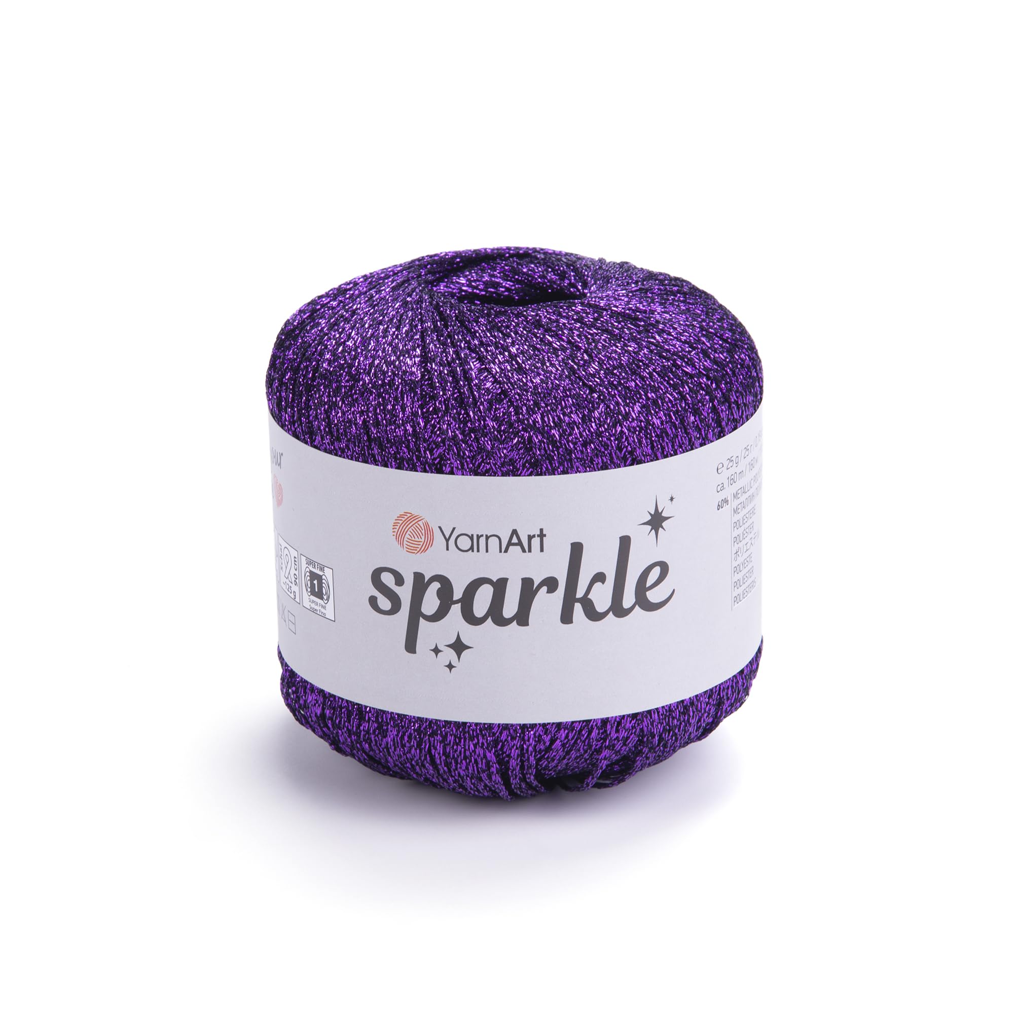 Hilo suave para manualidades YarnArt Sparkle 1342 con purpurina que no raspa