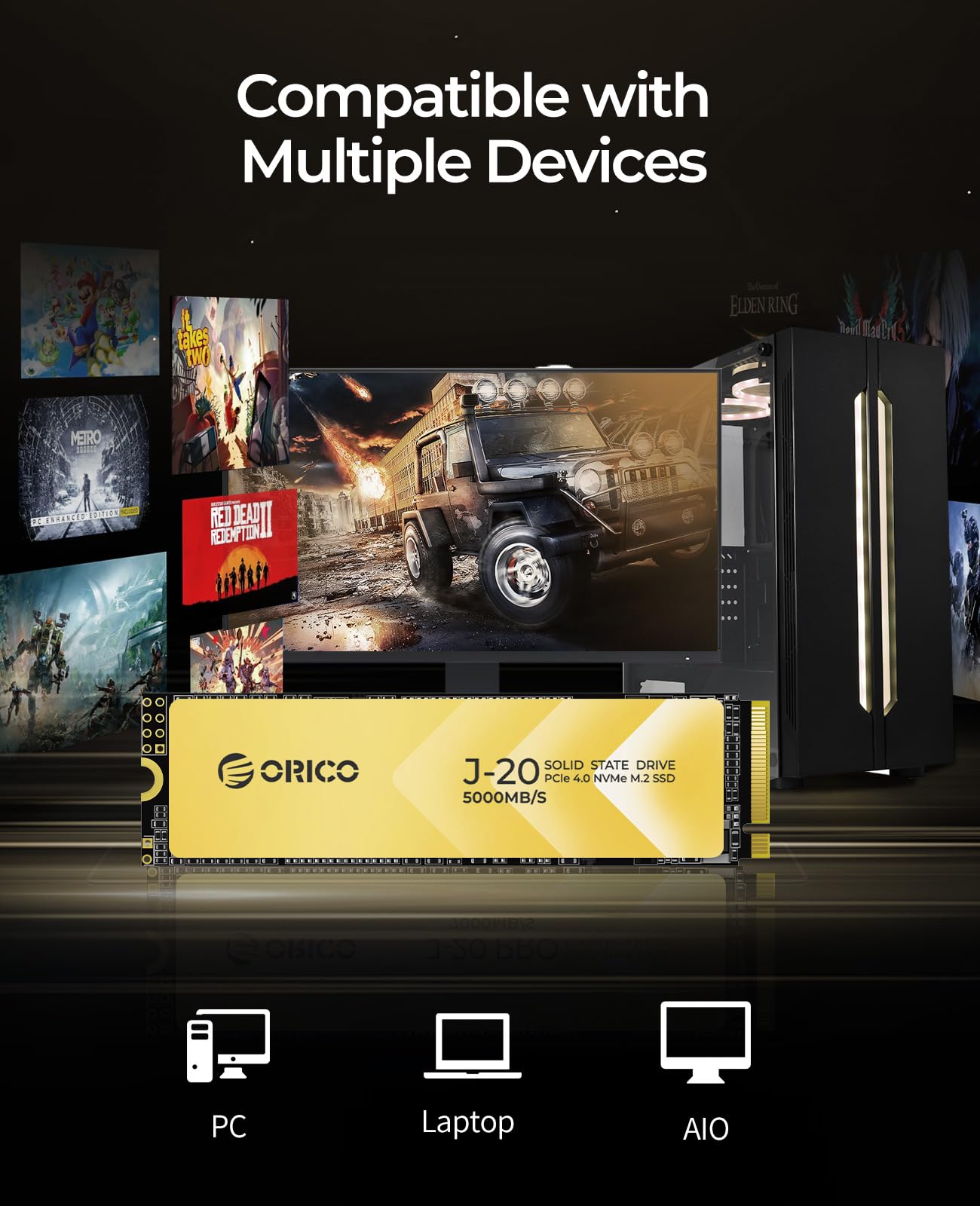 Amazon.com: ORICO J20 512GB NVMe SSD with Heat Sink, M.2 2280 SSD