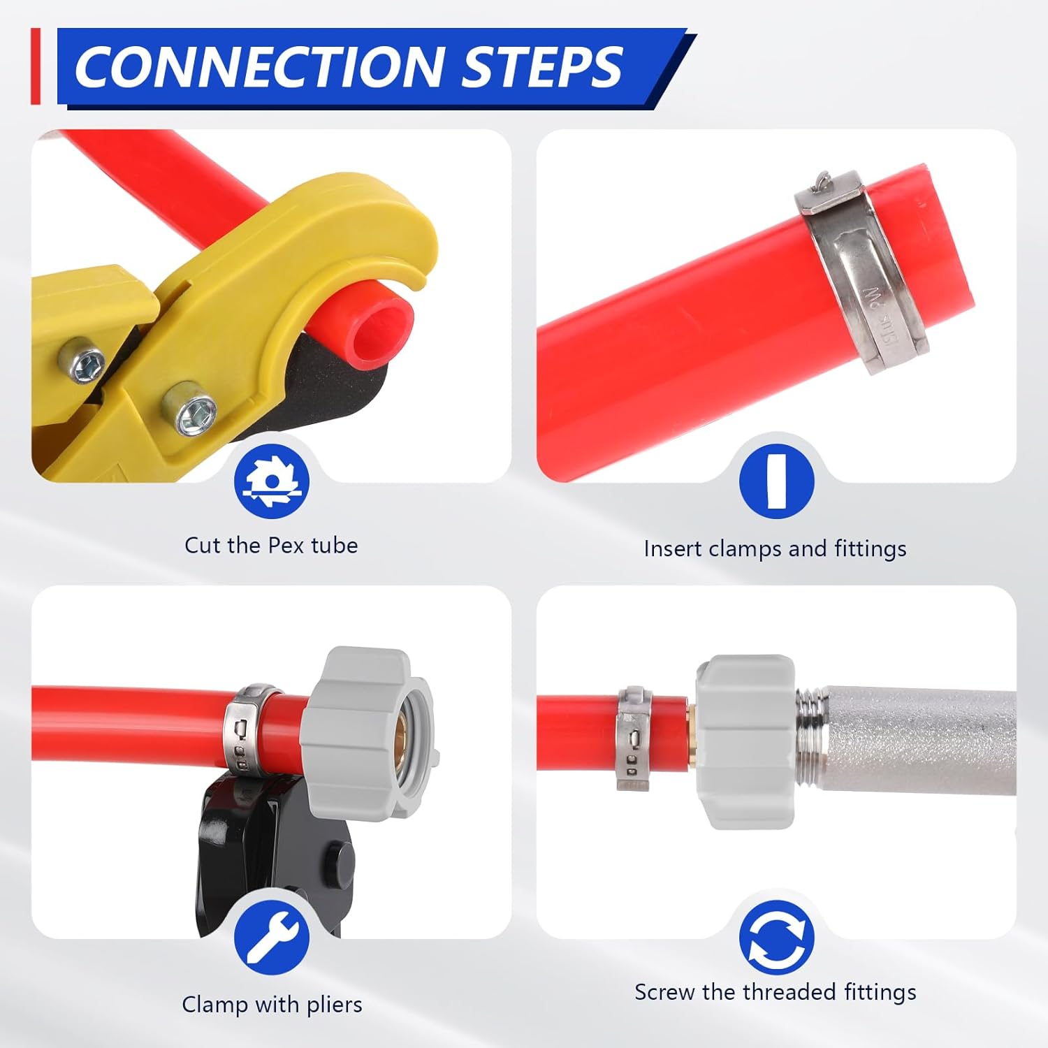 1/2" Pex x 1/2" Female NPT Swivel Adapter No-Lead Brass Crimp Fitting,PEX-B Compatible,10-Pack