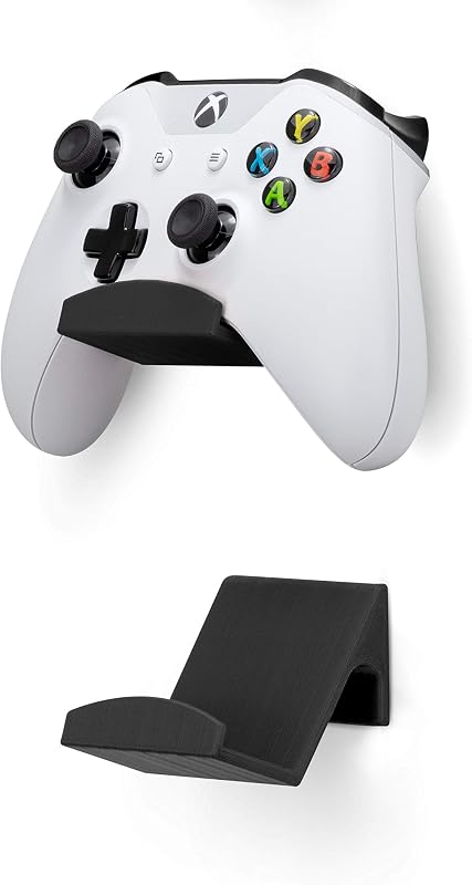 Game Controller Holder Wall Mount Stand (2 Pack) for Xbox, PS5, Series X, ONE, PS4, PS3, Switch, Nintendo, PC & More, Fits Latest & Retro Gamepads, Stick On, Easy to Install, UGC1