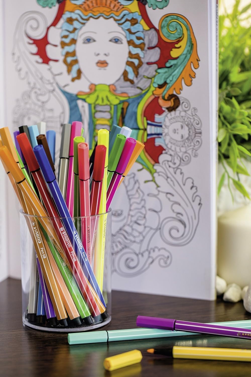 STABILO Premium-Filzstift Pen 68-50er Metalletui - mit 46 verschiedenen Farben - 6er Metalletui - 2x silber, je 1x gold, kupfer, metallic blau, metallic grün