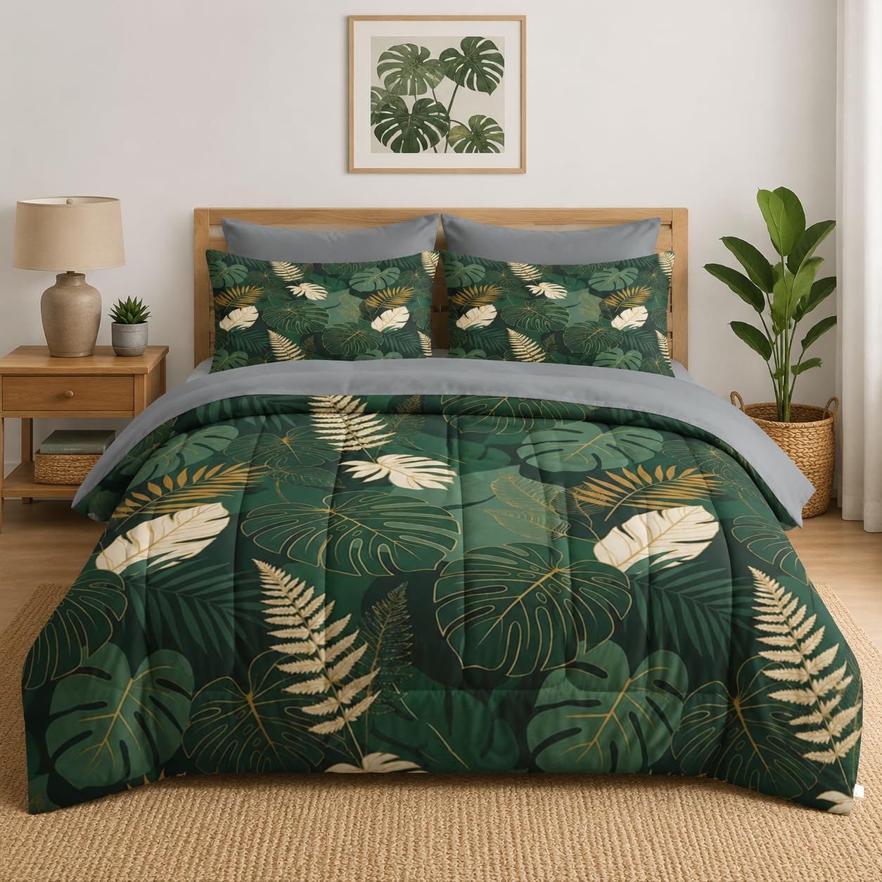 WeCozy Tropical Floral Comforter Set - Queen -9 WeCozy Tropical Floral Comforter Set - Queen -9