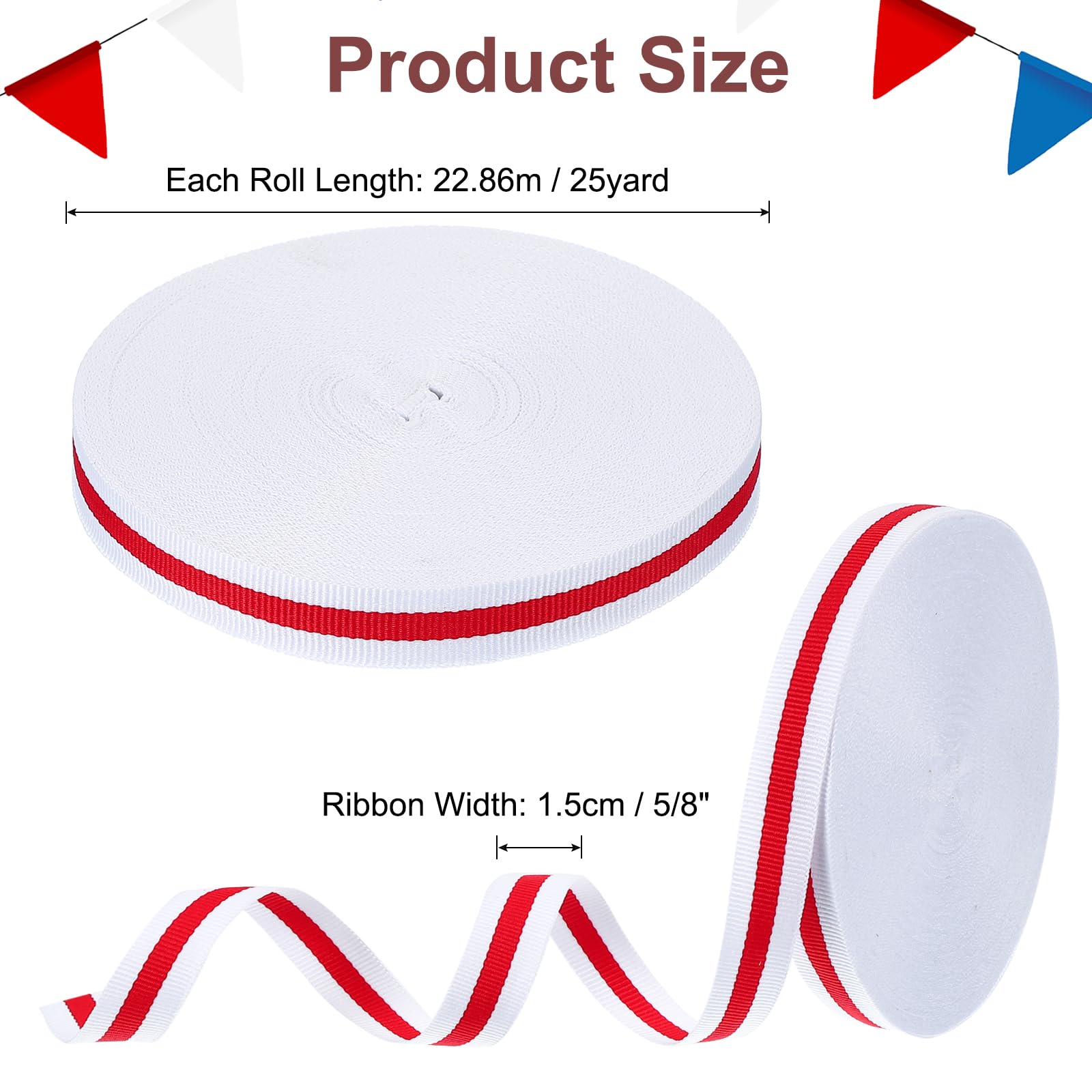 PATIKIL Nastro Grosgrain A Righe Rosse E Nere – 22,86m X 2cm – Perfetto Per Confezioni Regalo E Decorazioni Fai Da Te