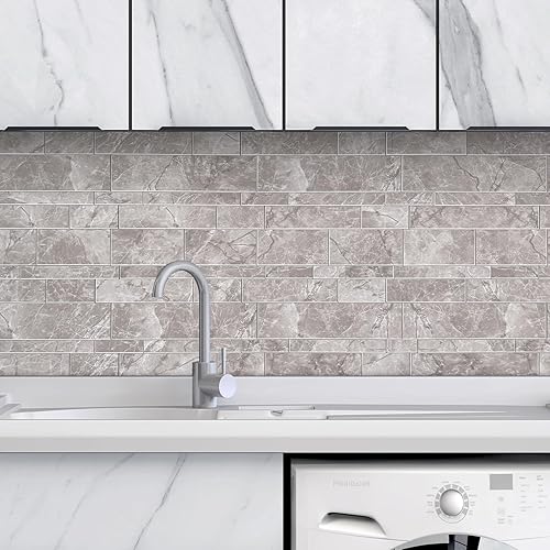 Miniatura 4 de Azulejos adhesivos para despegar y pegar en muro en azulejos de metro, azulejos de pared adhesivos para despegar y pegar, azulejos de mármol