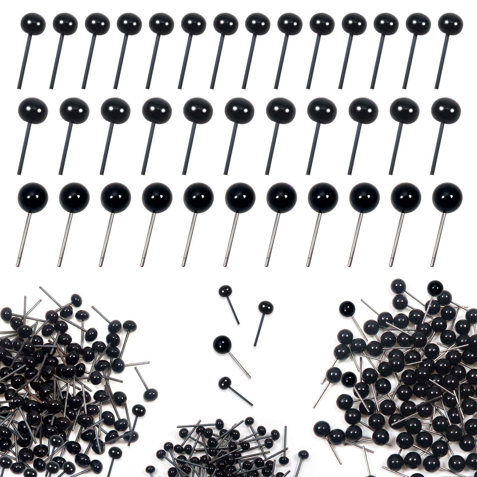 TOAOB 100 stuks Kleine Veiligheidsogen Zwarte Glas Rond 3 mm Mini Poppenogen met Pen van Ijzer voor Pluche Handpop doe-het-zelf Handwerk TOAOB 100 stuks Kleine Veiligheidsogen Zwarte Glas Rond 3 mm Mini Poppenogen met Pen van Ijzer voor Pluche Handpop doe-het-zelf Handwerk