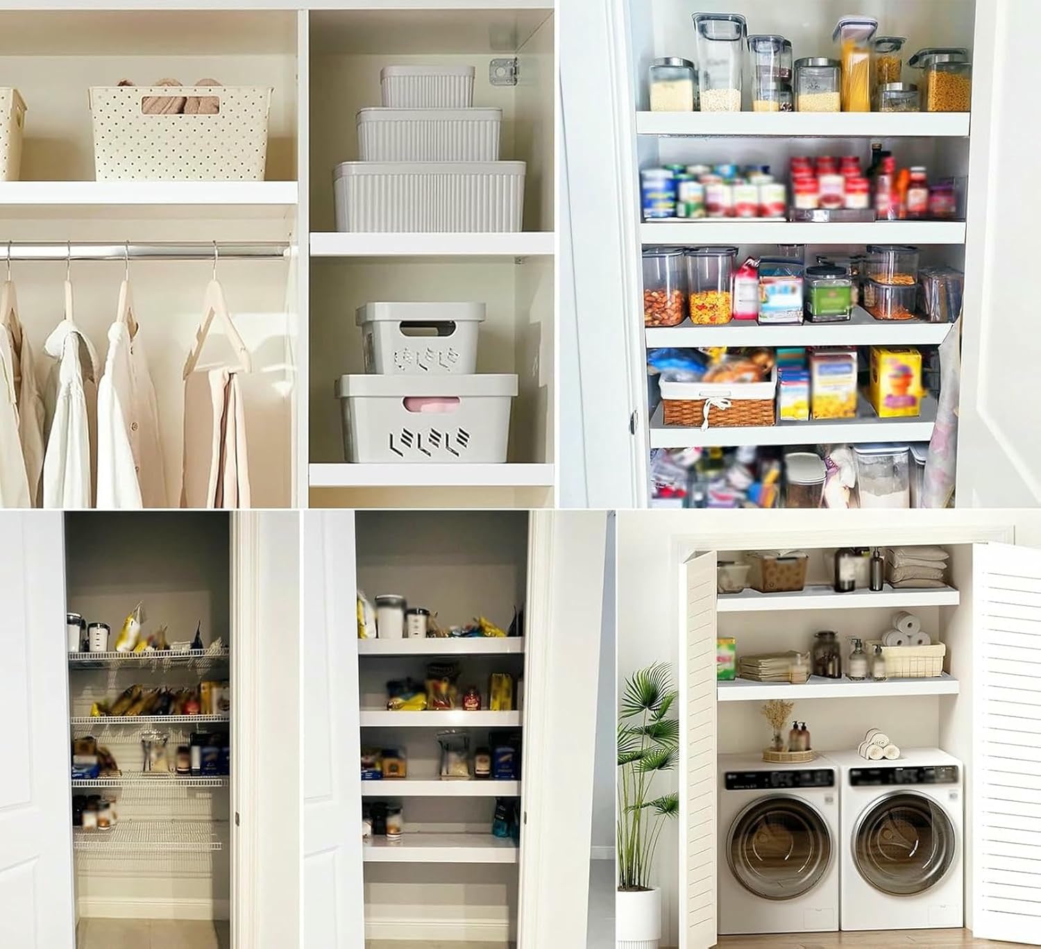 1/4/5pcs Wire Shelf Covers for Pantry Closet, White PVC Wire Rack Covers for Shelves, Kitchen Laundry Room Storage Shelves