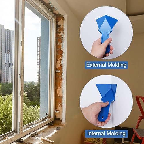 Miniatura 10 de uxcell Paleta de esquina interior de 4 pulgadas, herramienta de esquina de paneles de yeso de plástico, verde 2 piezas