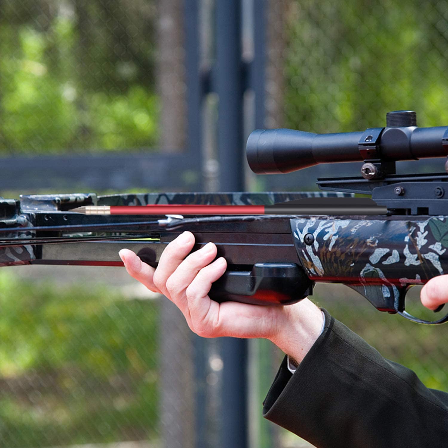 6,3" Aluminium Armbrust Bolzen Pfeile für 50 lb / 80lb Pistole Armbrust Präzisionsziel,Schießpraxis im Freien und kleine Jagd,Pistolenarmbrust Bolzen Armbrustpfeile