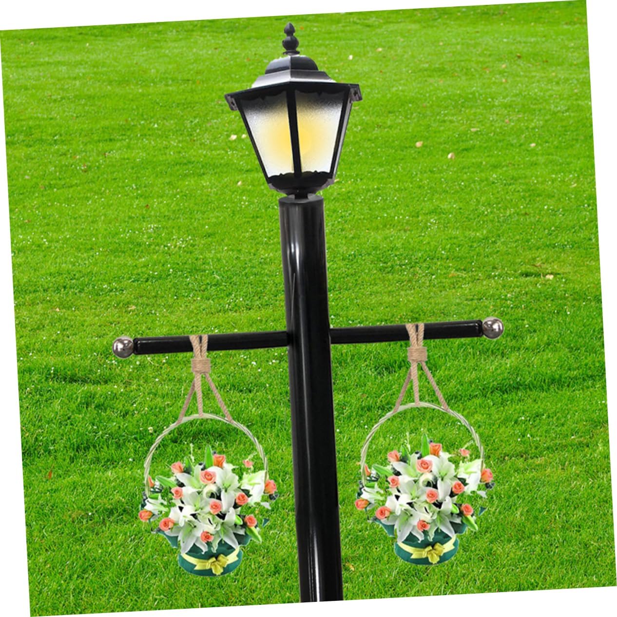 3pcs Lamp Post Cross Arm Ladder Rest Light Pole Handle for Outdoor Garden Flag Display Elegant Design for Street Lamp Accessory
