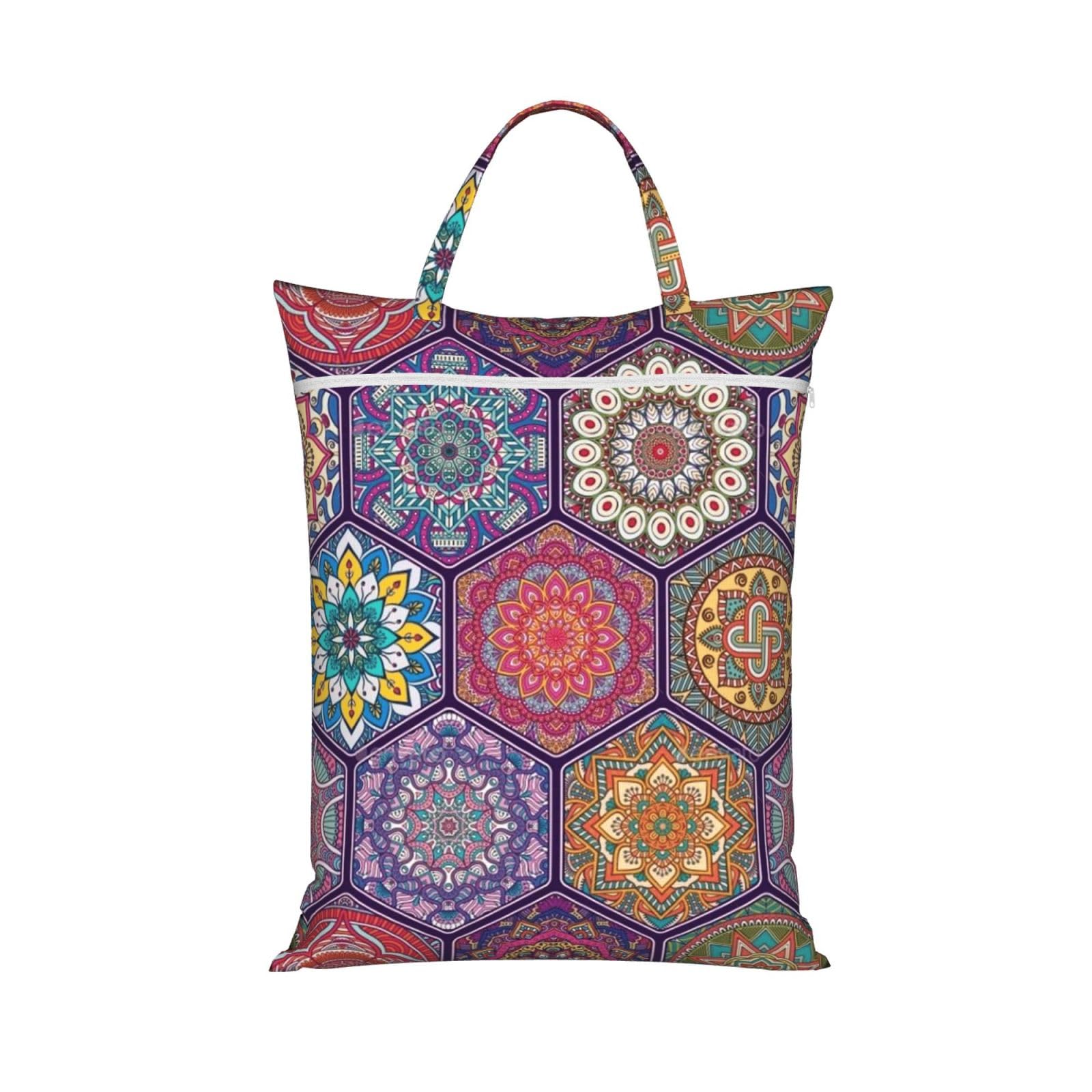 YFSGDLBN Beautiful Hexagon printed Travel dirty laundry bag clothes pack Storage Basket Bag