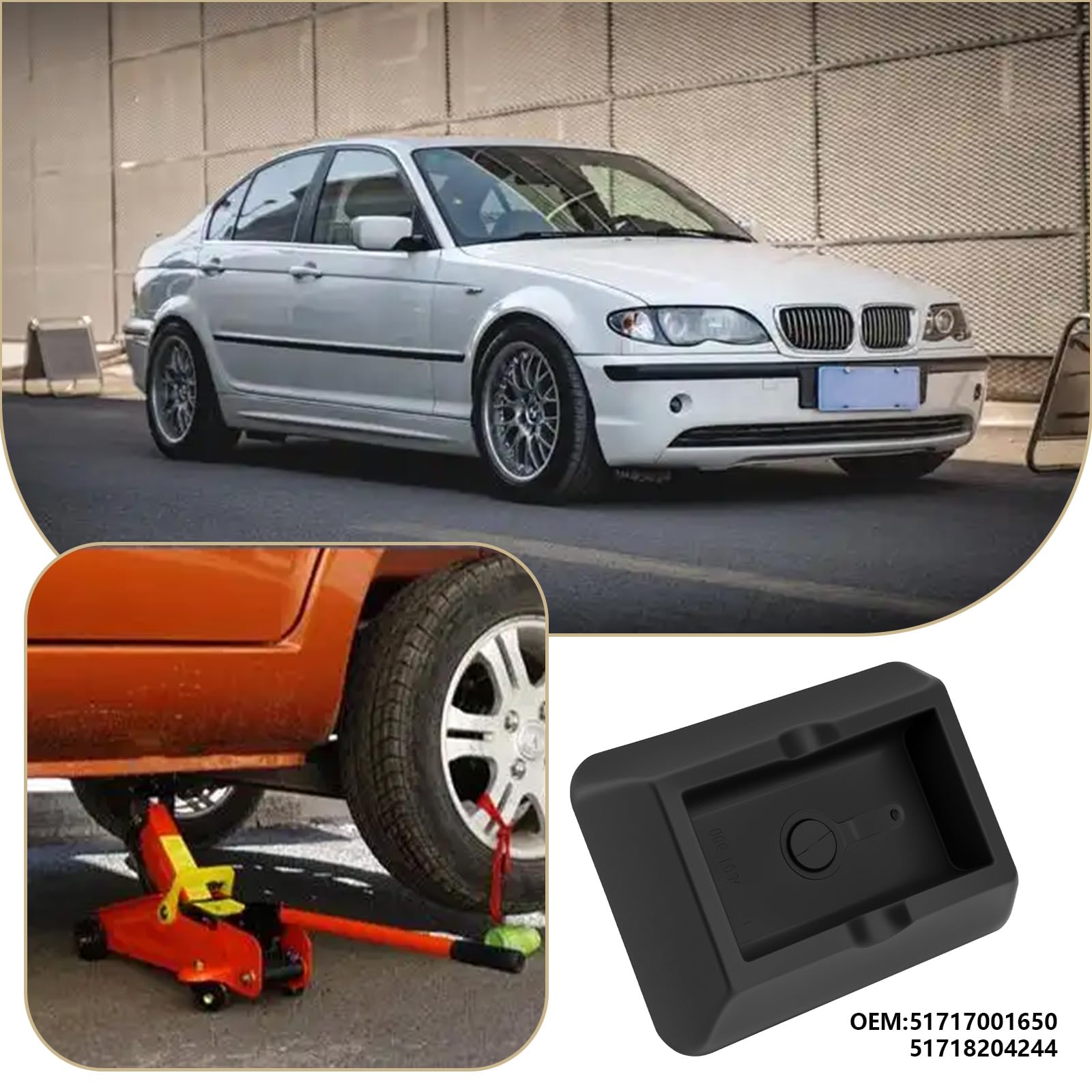 Lot de 2 Supports de Cric de Voiture Coussinets de Levage Pièces de Rechange 51717001650 51718204244 Compatible avec BMW E46 E63 E64 E65 E66 E67 E83 E84