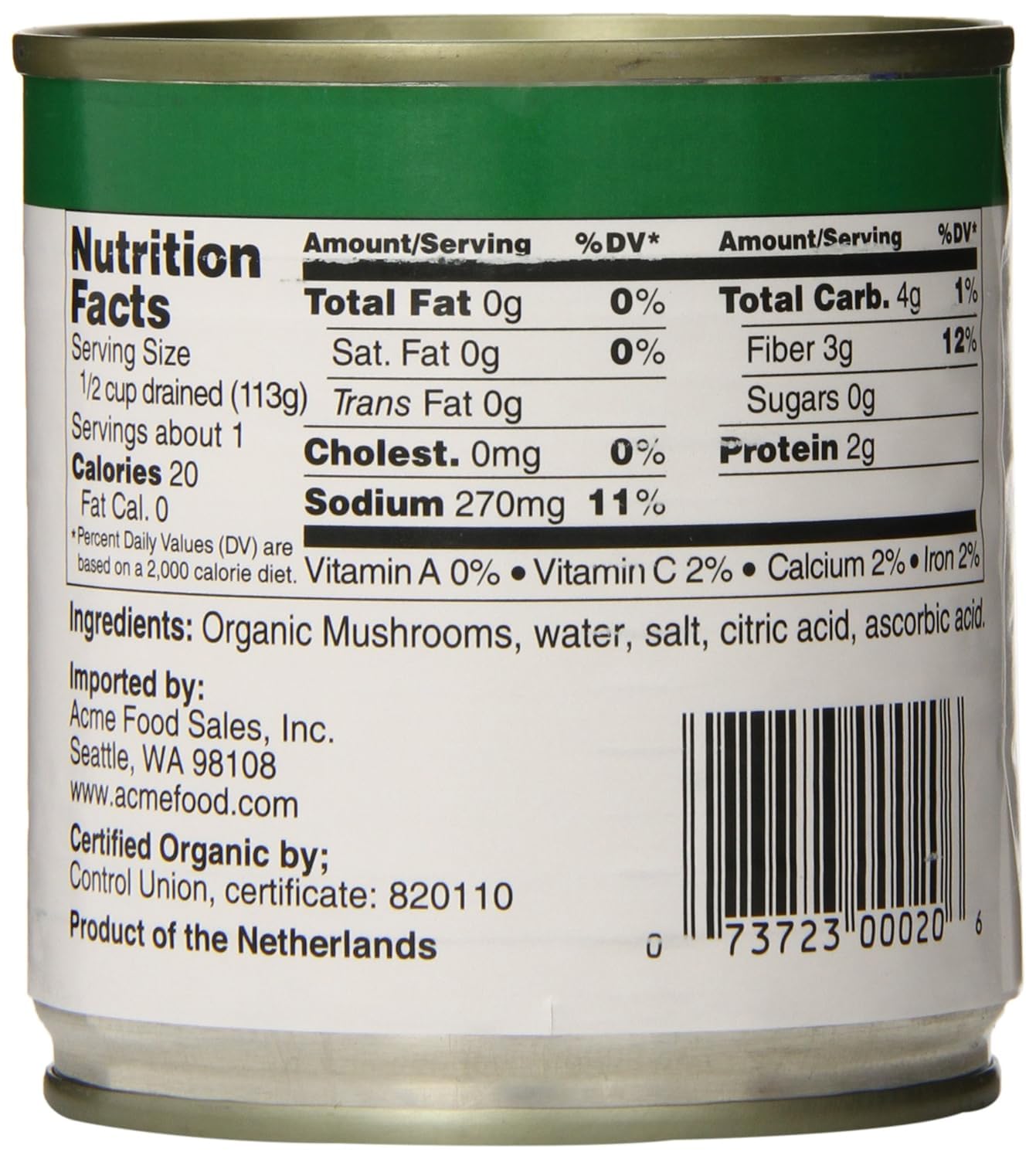Festival.Sliced Organic Mushrooms - 4 Oz Can - Pack of 12