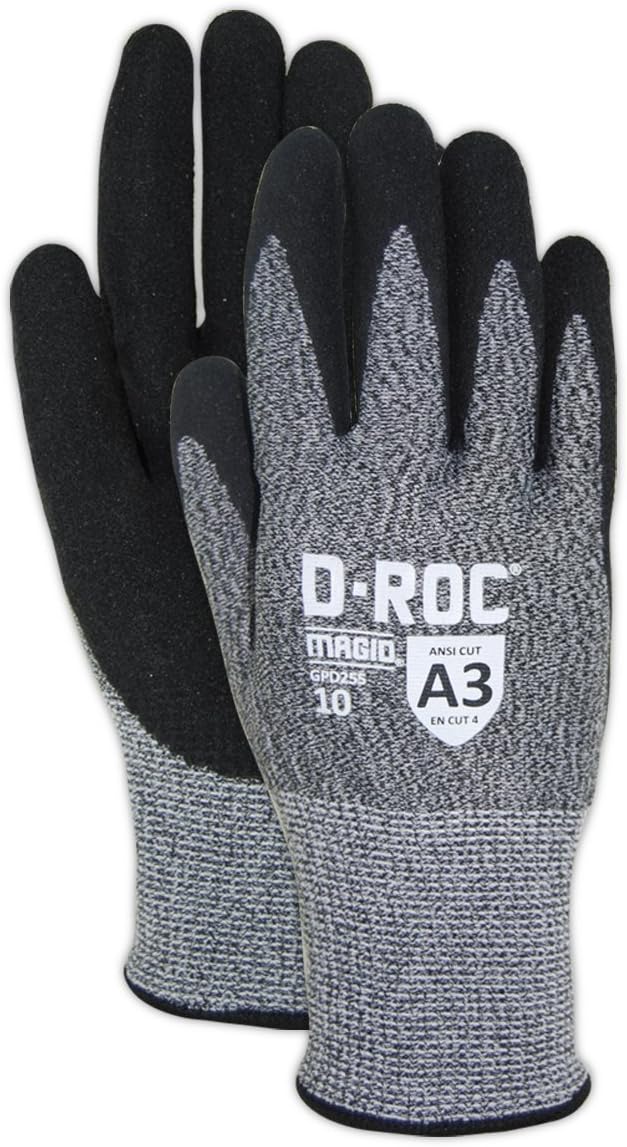 MAGID Griffin Gear ANSI A3 Hyperon Blended Sandy Nitrile Coated Work Gloves, 1 Pair, Size 5/2XS, GPD255