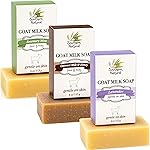 Southern Natural Goat Milk Soap Bar - Lavender, Oatmeal Milk & Honey, Rosemary Mint - Handmade for Dry and Sensitive Skin- Face & Body Wash for Men, Women, Kids, Baby - 3 pack (4-4.5 oz)