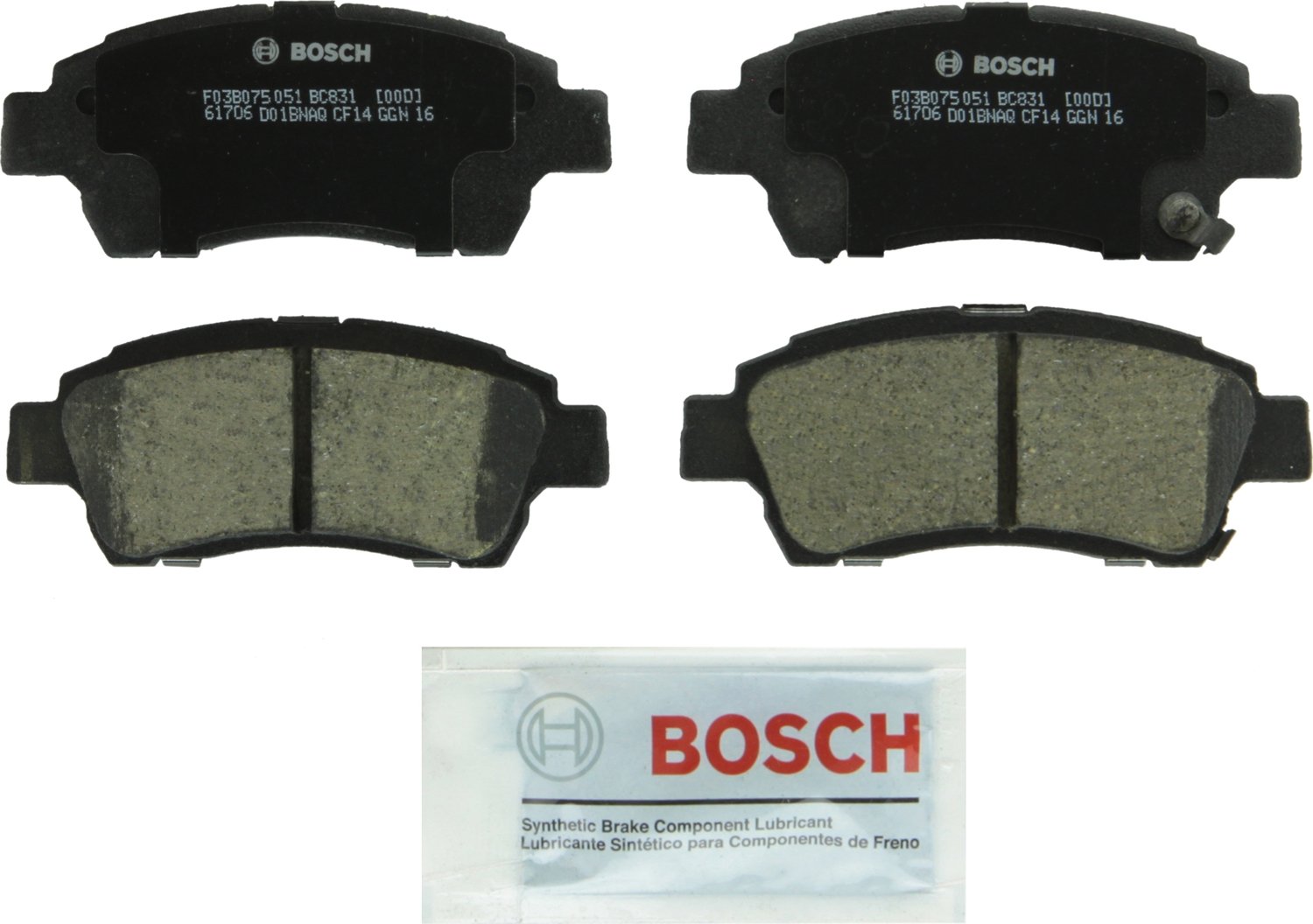 Bosch Automotive BP1078 QuietCast Premium Semi-Metallic Disc Brake Pad Set For: Subaru Forester, Legacy, Outback, B9 Tribeca, Tribeca, WRX, Front — view 150