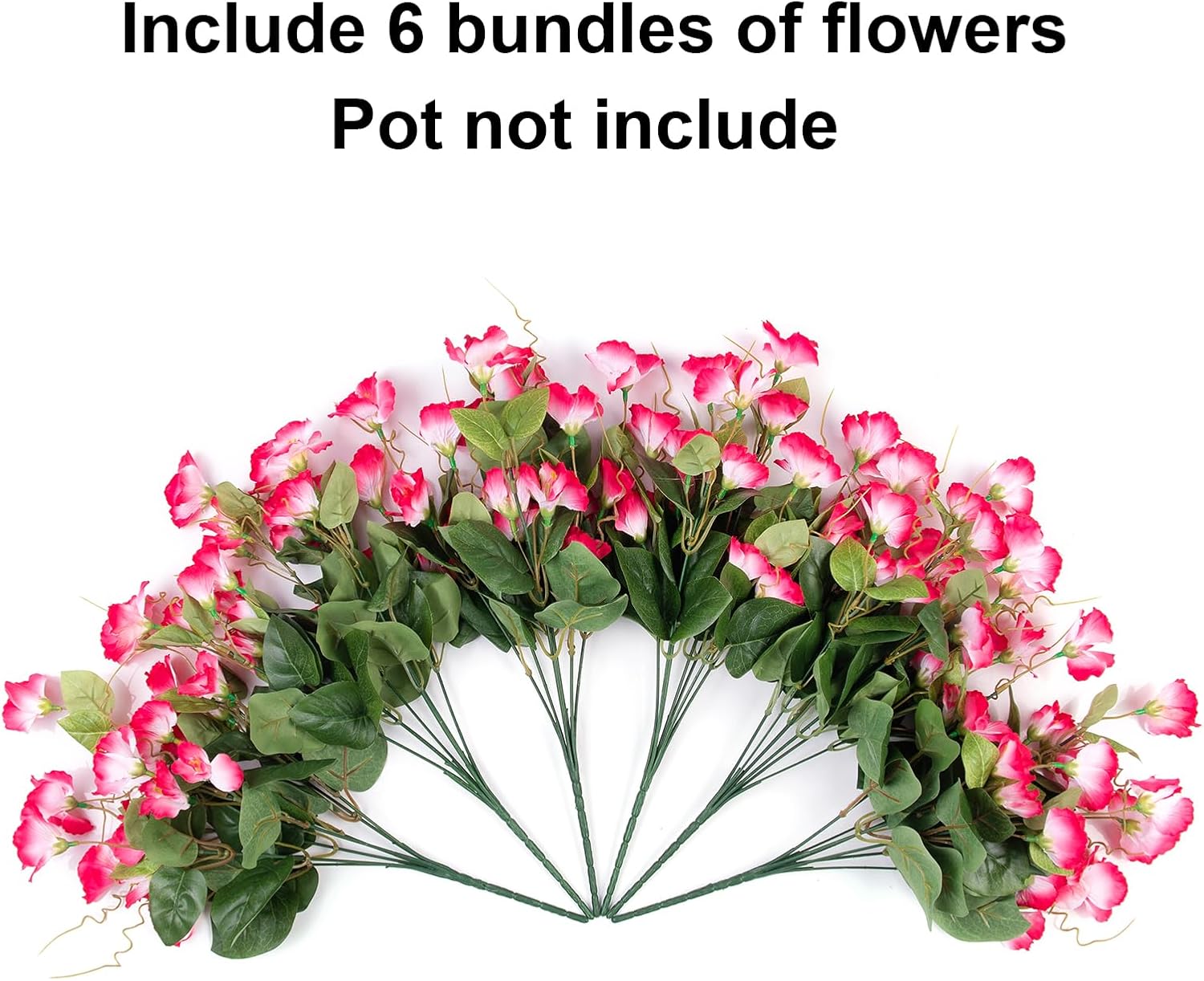 Hibiscus Artificial Flowers Plants for Outdoors Decoration, 6 Bundles Silk Hibiscus Bouquet Tropical Flowers Artificial Realistic UV Resistant Fake Flower for Outside Planter Porch Patio Balcony, Pink - Image 4