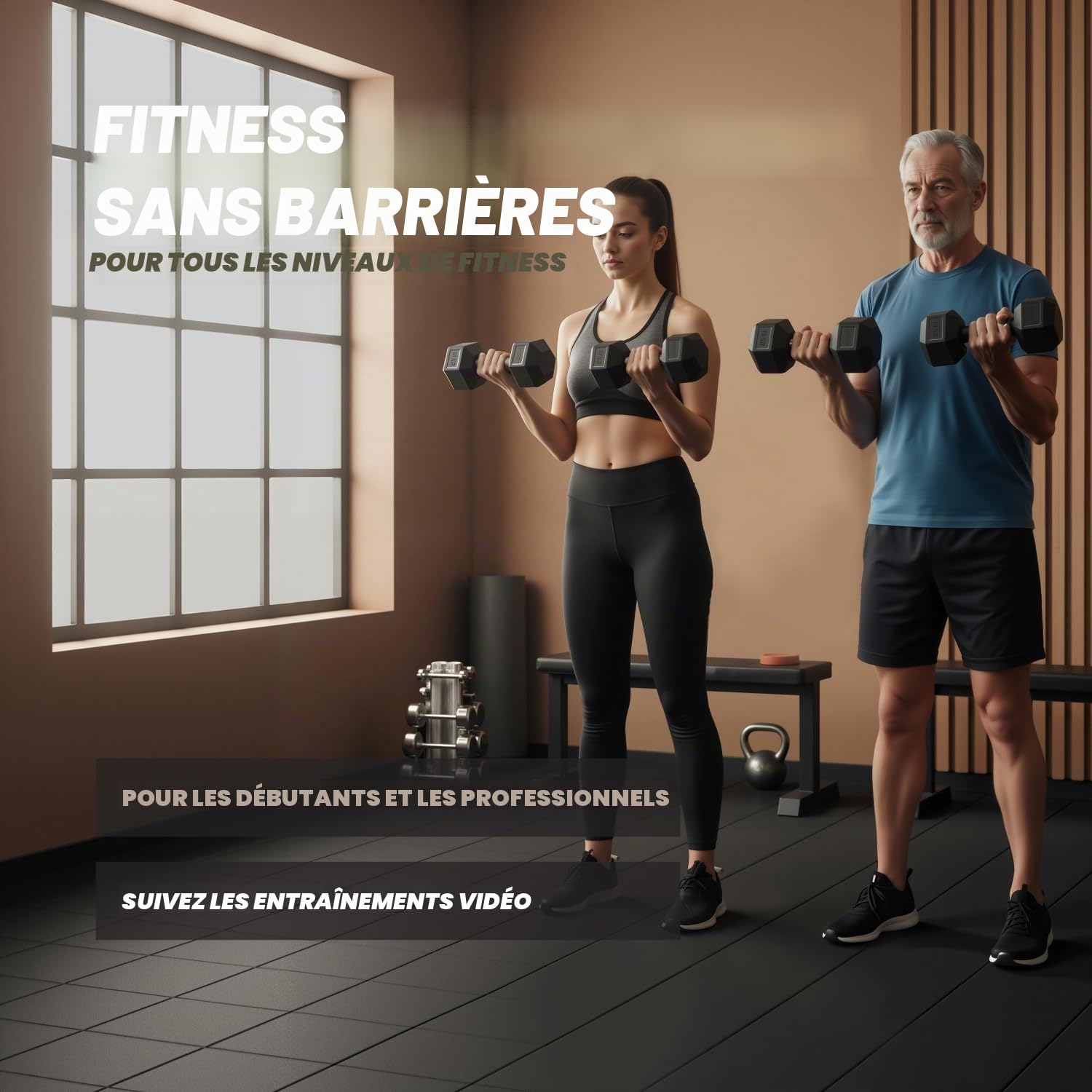 VirtuFit Hexa Lot d'haltères courts – 2 x 3 kg