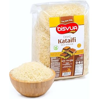 BISVUA Premium Dried Kataifi 500g 176 oz   angel hair dough threads 500g 05 kg   Fine Kadayif for Dubai Chocolate Original & Pistachio Cream   Perfect for Sweets Chocolates & Tricky