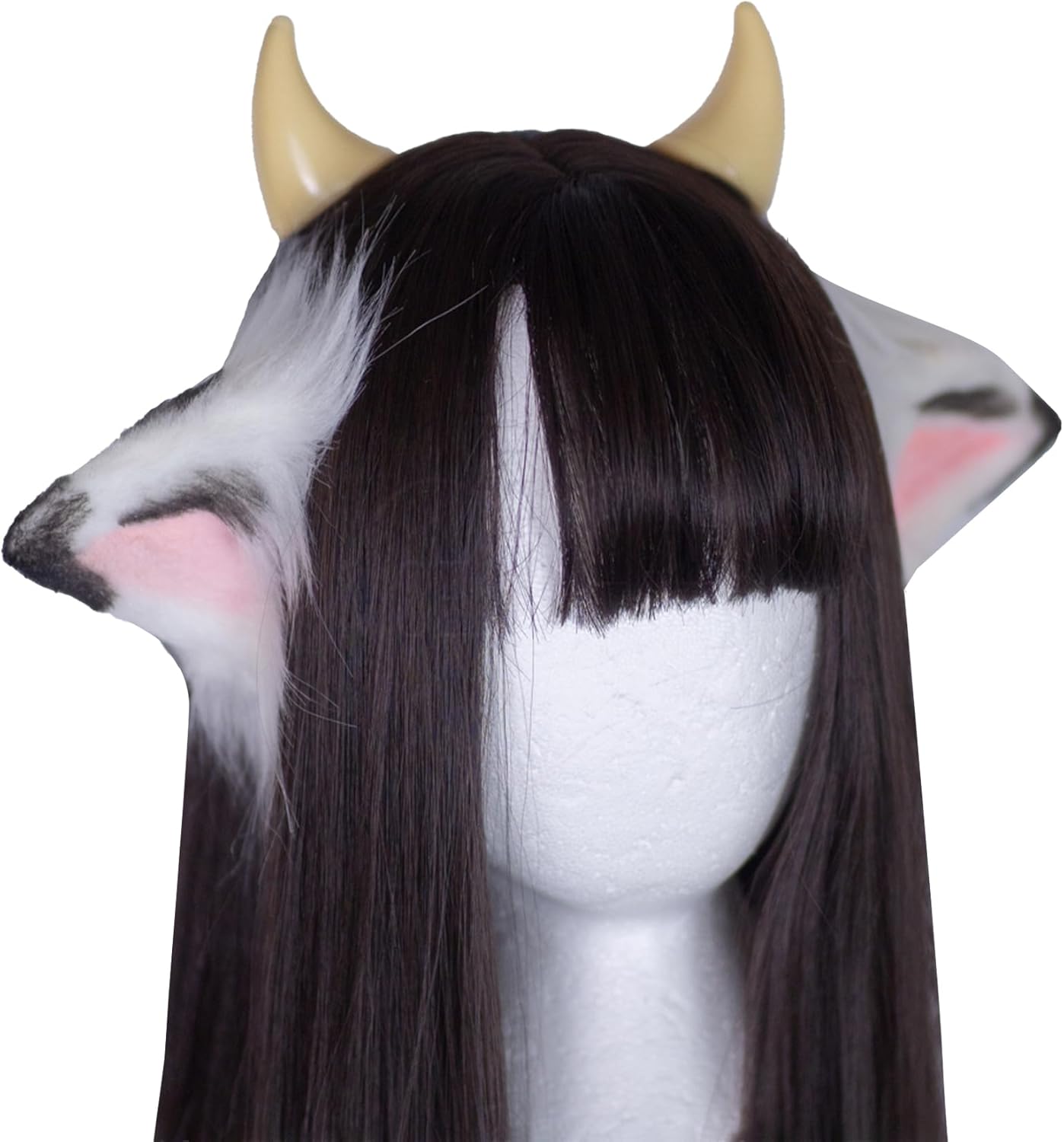 MOEFLAVOR Anime Plush Cow Ears Fur Headband with Devil Horns | Matches Any Kawaii Lingerie Costume for Sexy Cosplay - Image 4