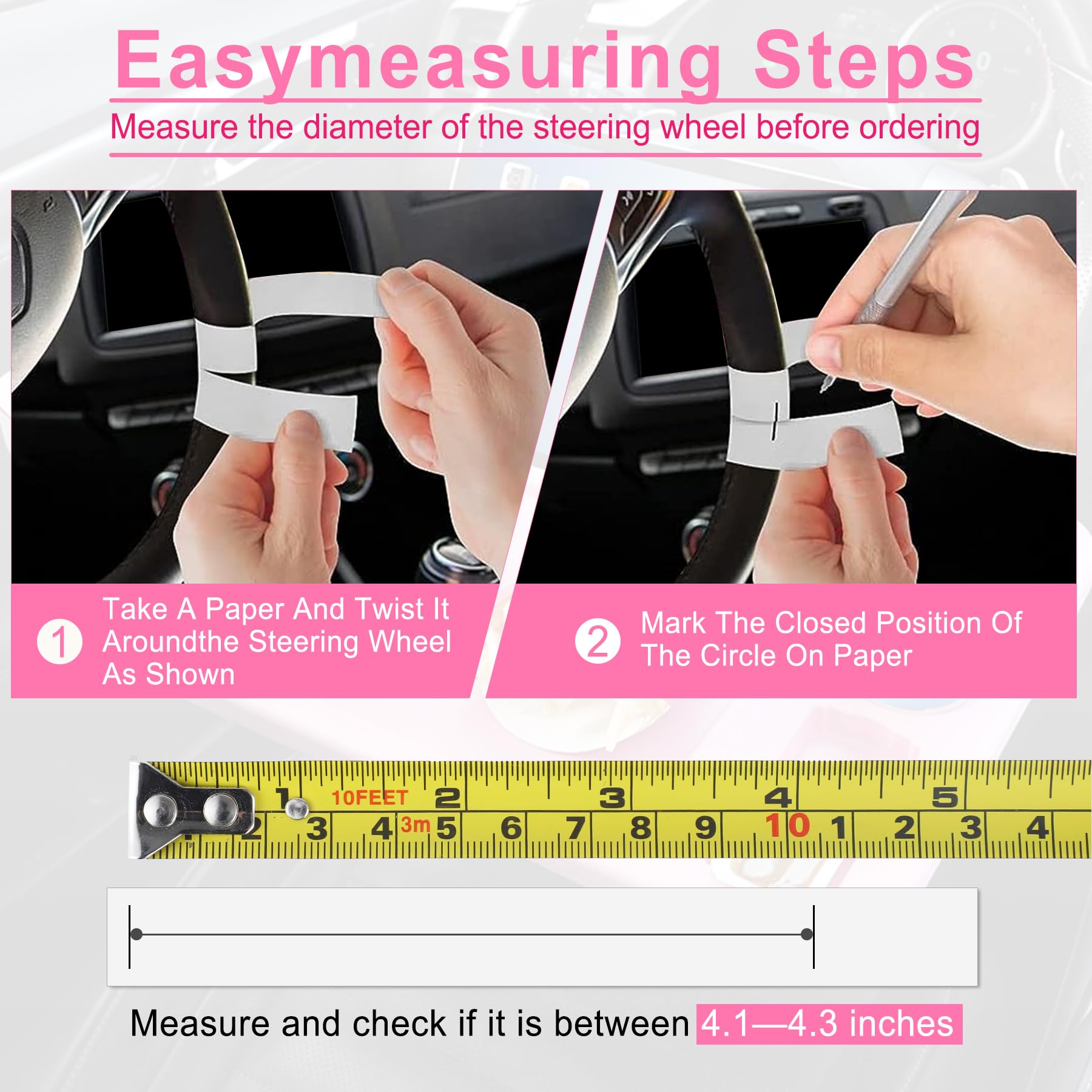 JUSTTOP 4 in 1 Car Steering Wheel Desk for Laptop,Versatile Upgraded Car Seat Tray,Spacious Steering Wheel Table with Tablet Holder and Dual Sauce Racks,Steering Wheel Under Table Console (Large+Pink) view 3