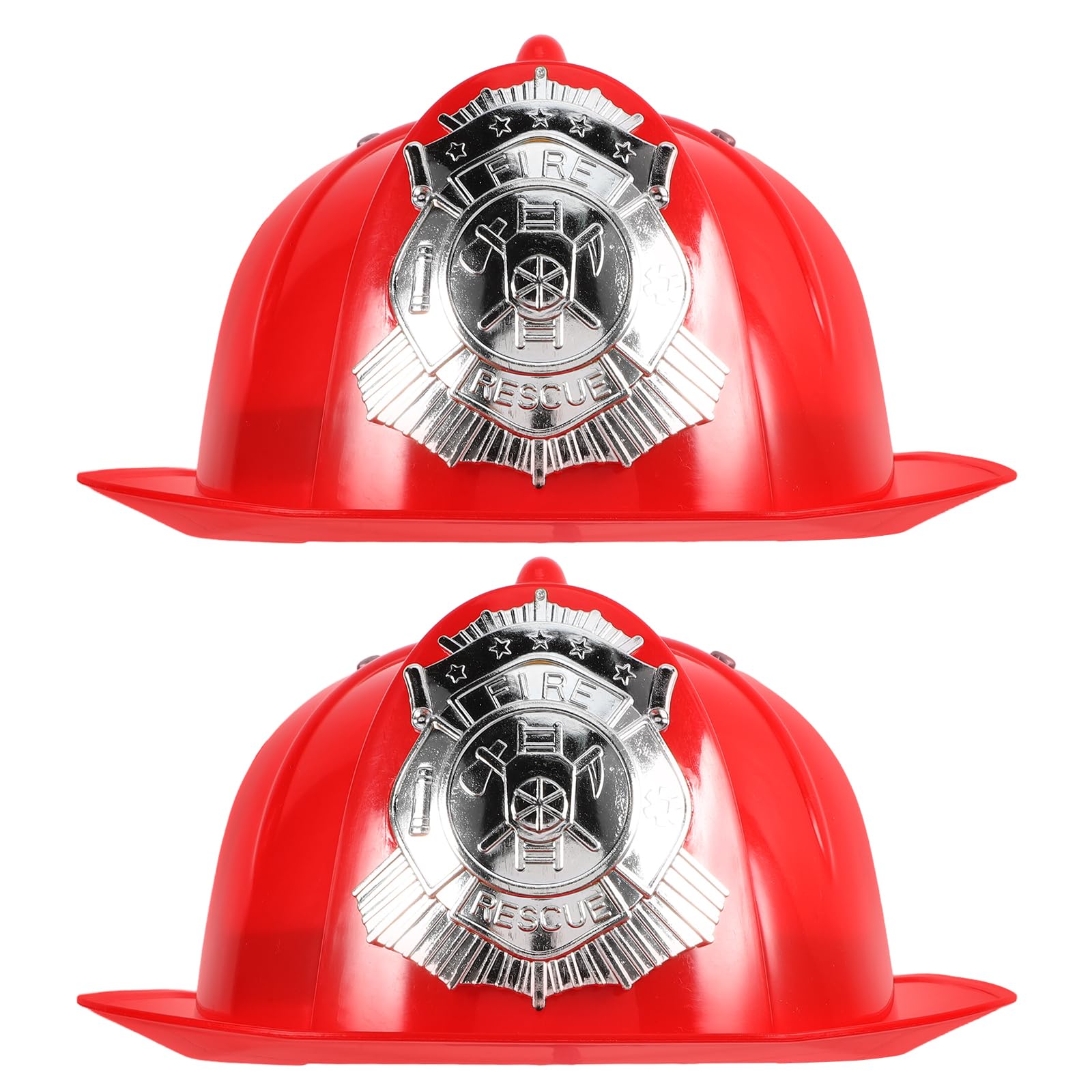 EXCEART 2pcs Firefighter Helmet Fireman Hat Adult Kids Firefighter Costume Accessories Pretend Chief Hat Fireman Party Dress Up Hat Christmas Party Role Play Toy Firefighter Toys