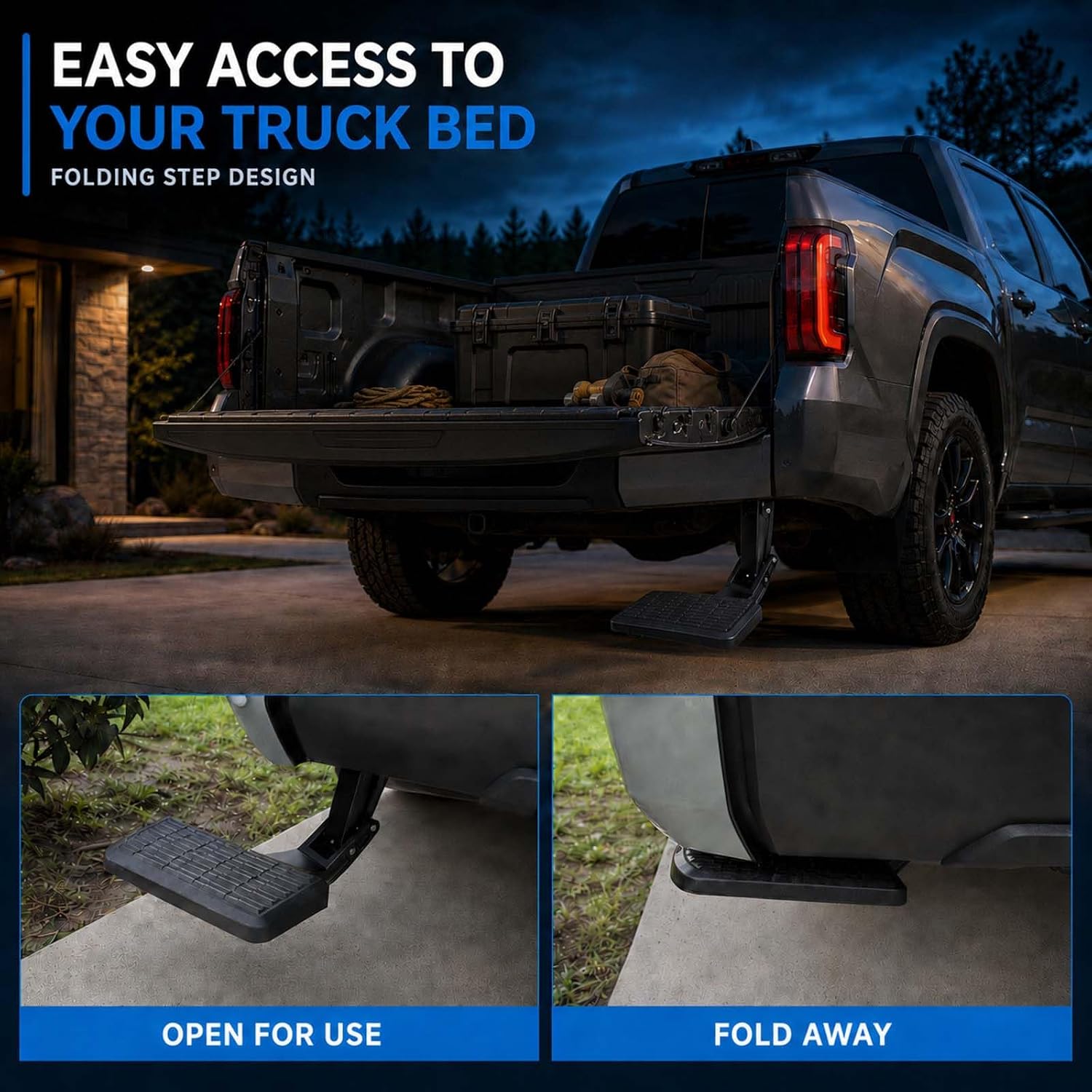 Upgraded Heavy-Duty Aluminum Rear Bed Step Fit for Toyota Tundra 2022-2026