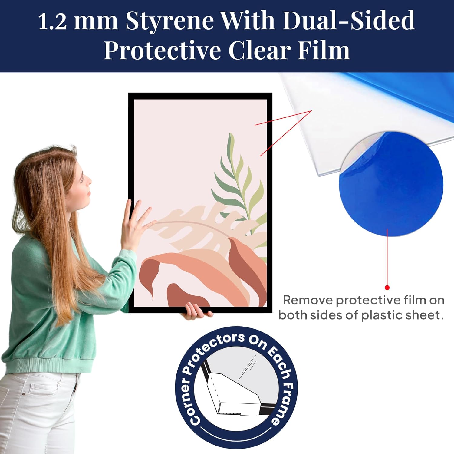 PictureFrameFactoryOutlet - 24x36 Picture Frame | 1.25" Black Molding | All-in-One Solution with Plexi Glass and Hanging Hardware