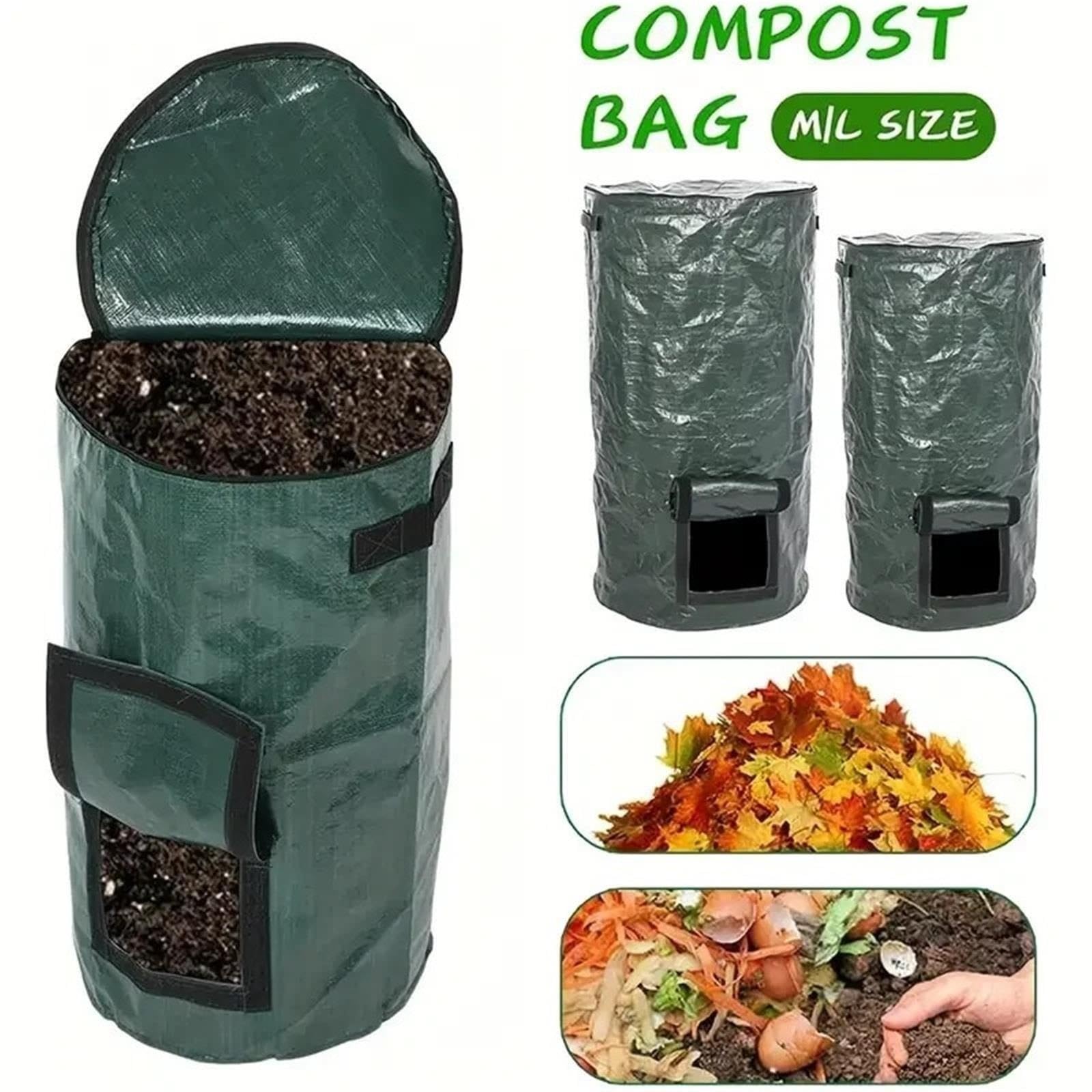 Bolsa para Residuos de Jardín Bolsa de basura reutilizable 34 galones | Con asa de cremallera(34Gallons)