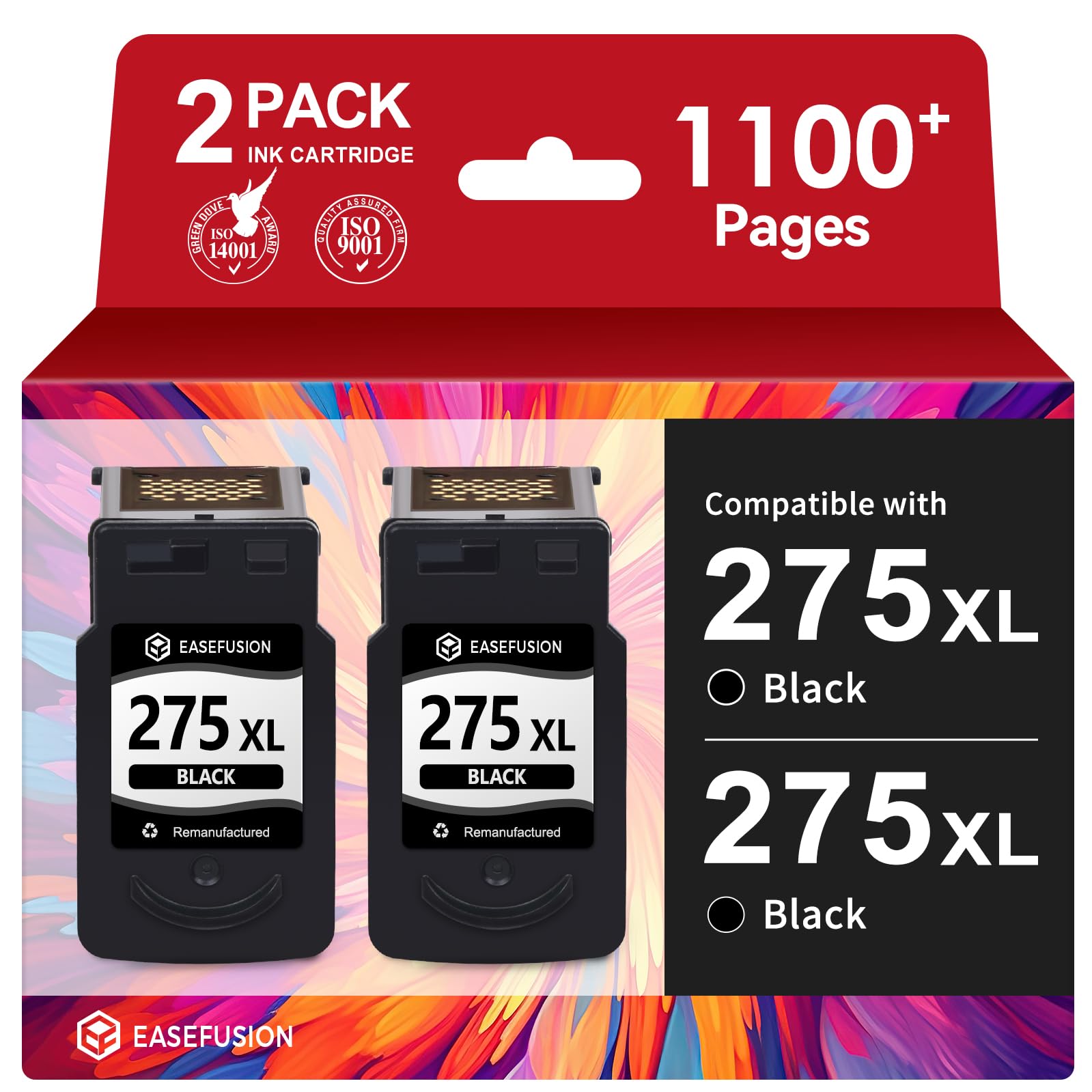 EaseFusion PG-275XL Black Ink Cartridge Replacement for Canon 275 Black Ink