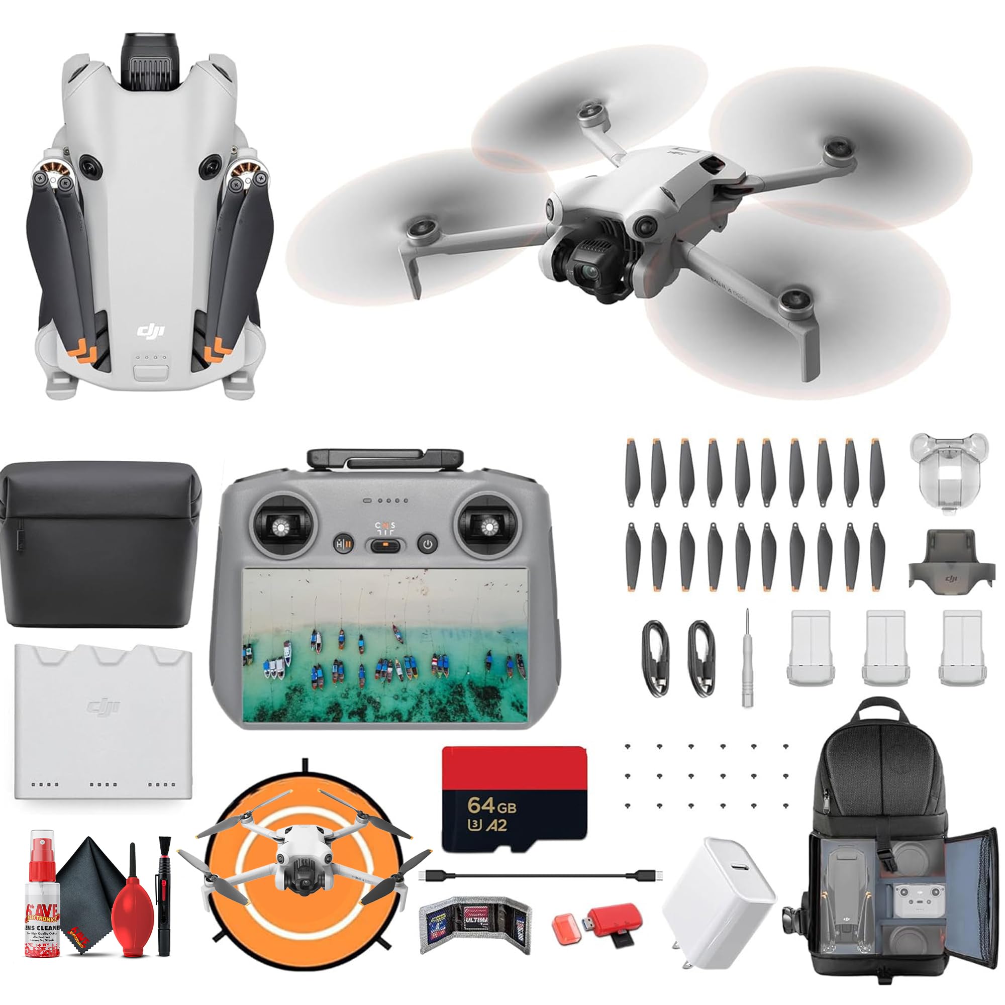 DJI Mini 4 Pro Drone Fly More Combo Plus with RC 2 Controller | 4K HDR Camera Omnidirectional Obstacle Sensing | 52-Min Flight Time (CP.MA.00000740.01