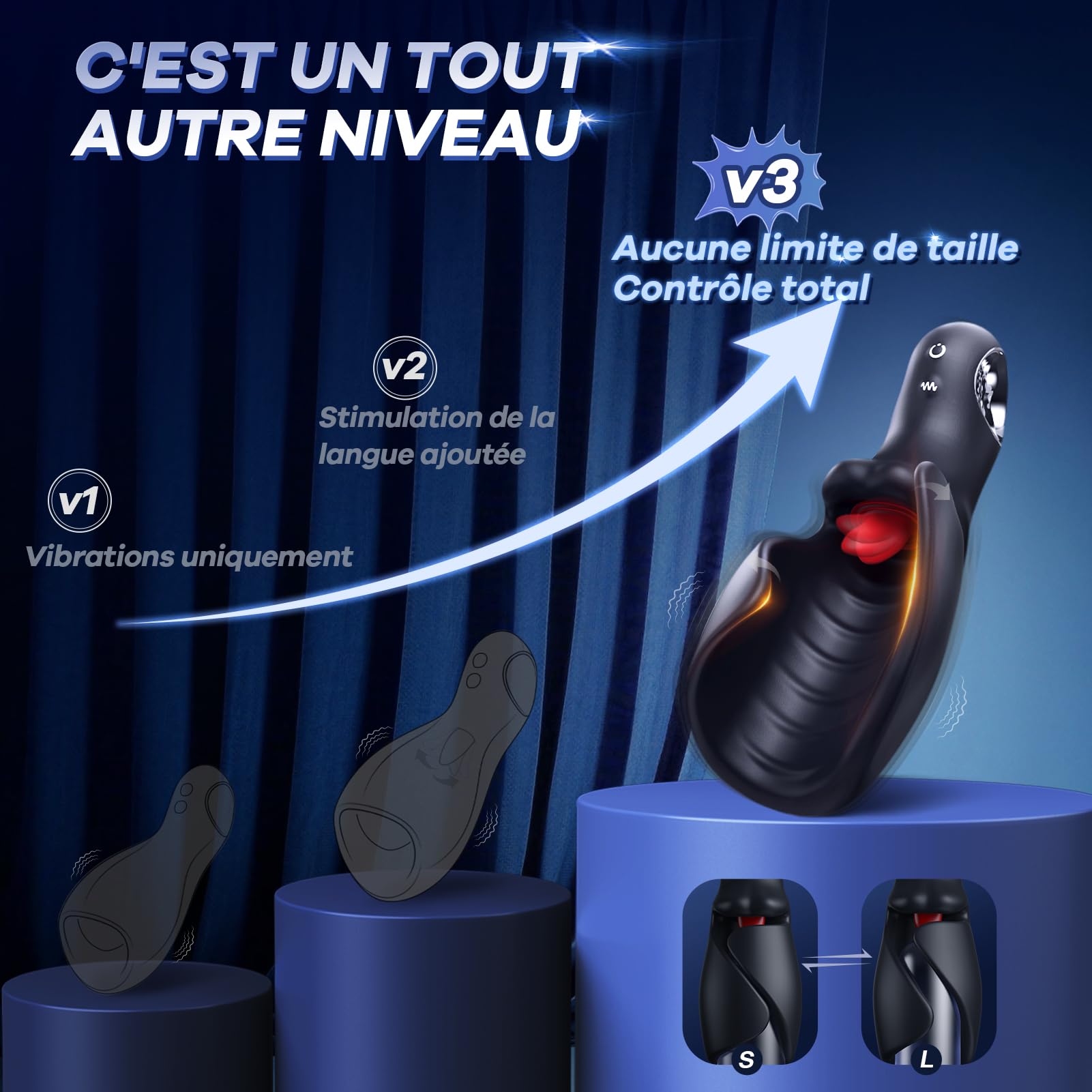 Masturbâteur Homme Mains Libres, Coupe ouverte Vibromasseur Masturbateurs Masculins Sextoy Homme avec 10 Modes lécher la langue 10 Vibrations & APP, Sextoyse Homme Sex Automatique Masturbeuse Masculin
