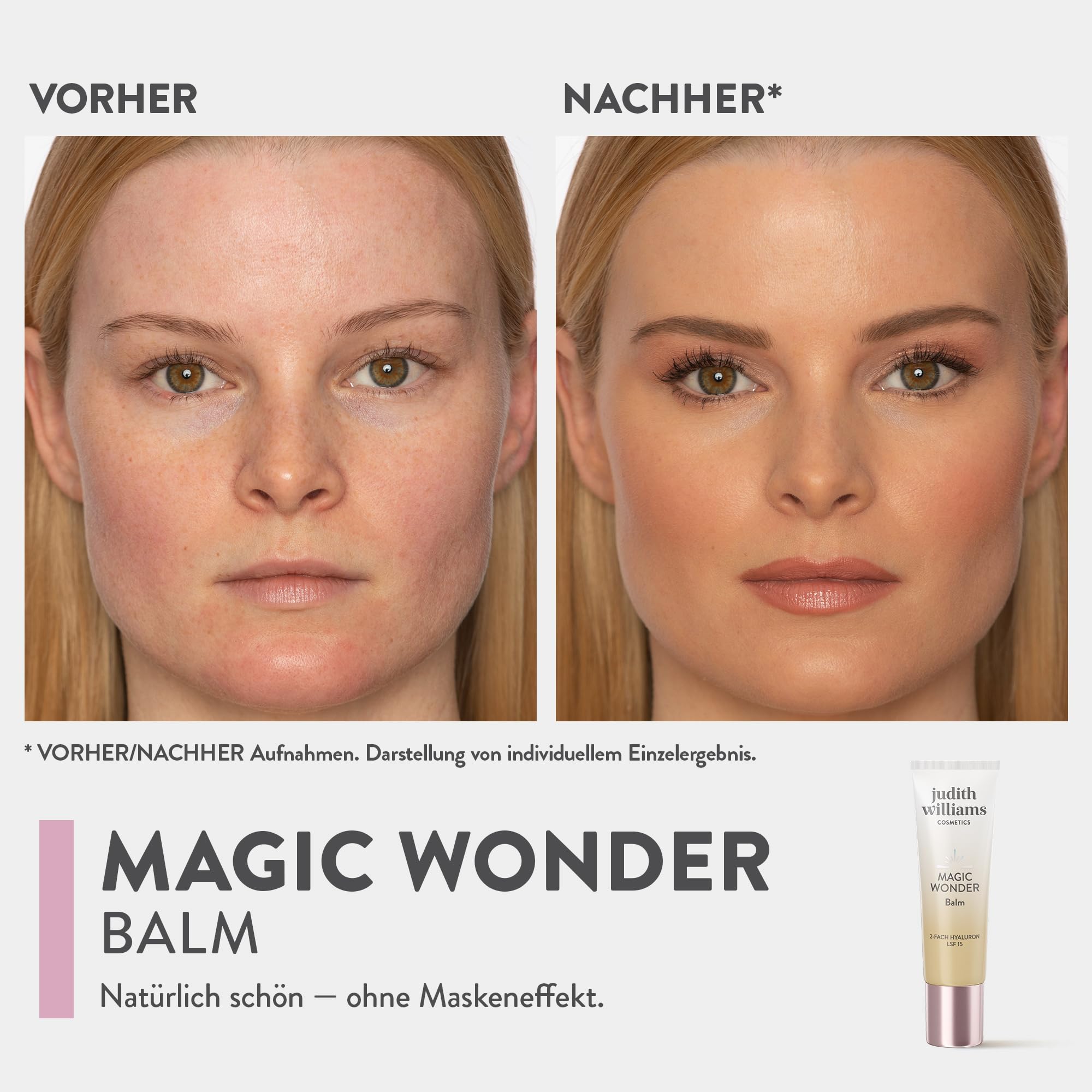 Judith Williams Cosmetics – Face Balm Magic Wonder 30 ml – getönte Tagescreme mit LSF und Anti-Aging-Effekt, feuchtigkeitsspendende und hauttonanpassende BB Cream | LSF, Anti-Aging-Effekt, feuchtigkeitsspendend, hauttonanpassend, BB Cream