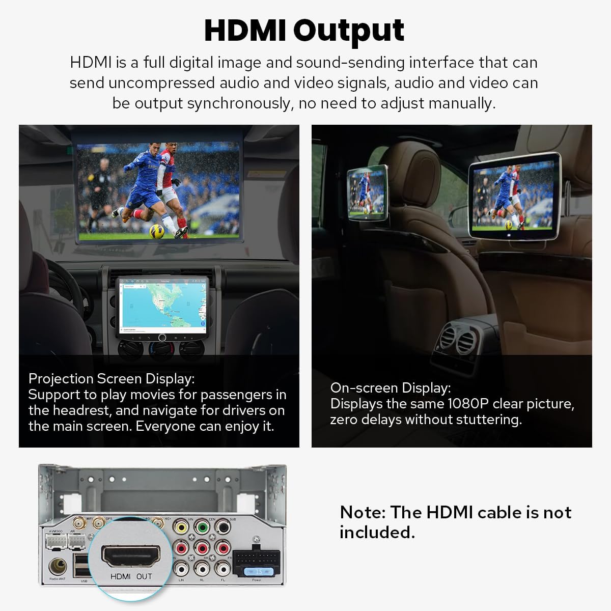 HDMI output functionality for external displays