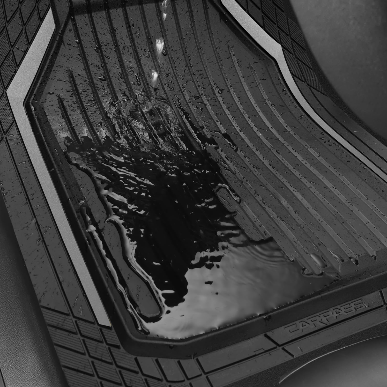 CAR PASS Heavy Duty Rubber Floor Mats for Car Waterproof Liner Deep Dish Car Mats Full Sets Universal — view 5