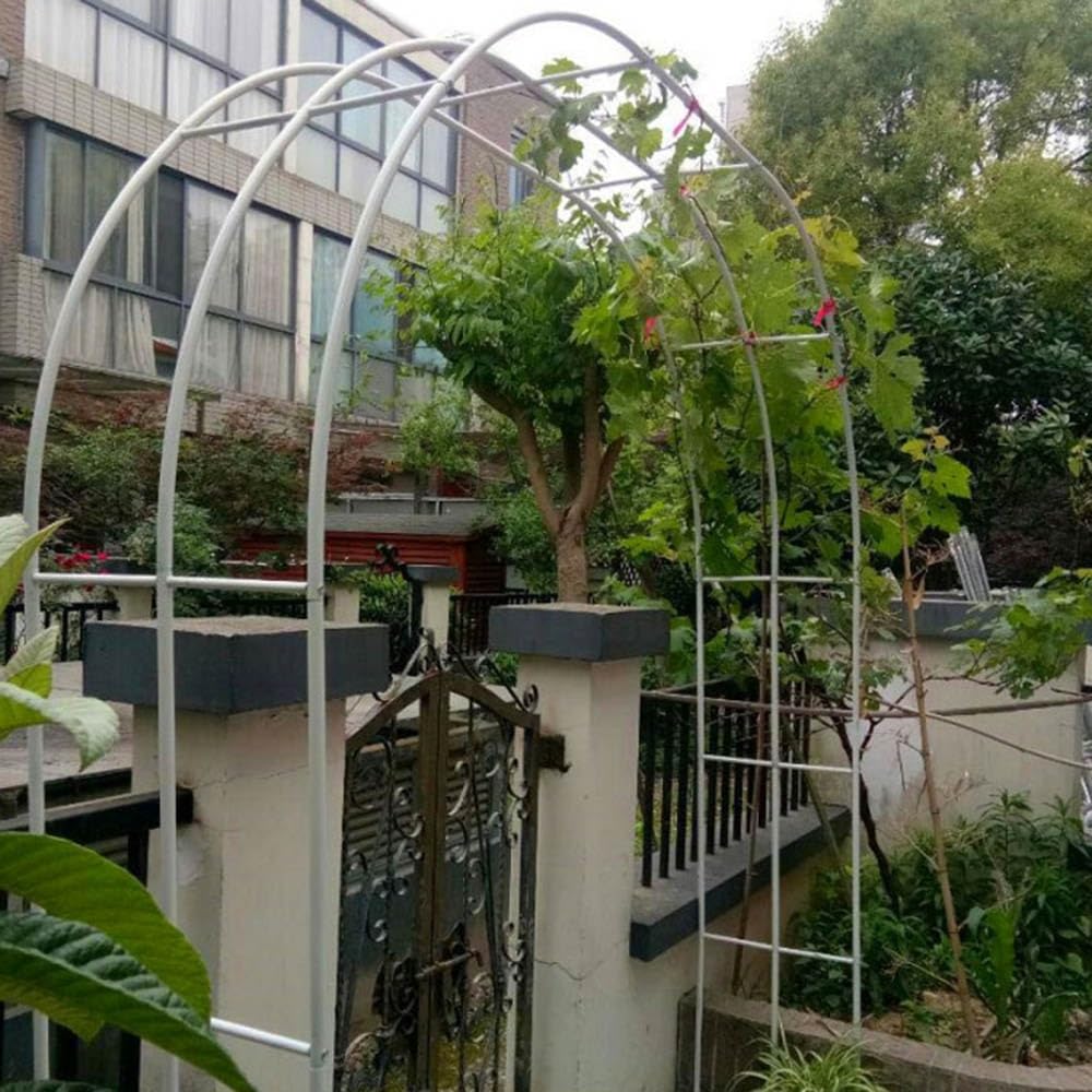 Schwarzer Metall-Gartenbogen für Kletterpflanzen – 0,8 x 2,0 m Stahlrahmenständer für Rosen, Jasmin, Passionsreben – langlebige Dekoration für den Außenbereich
