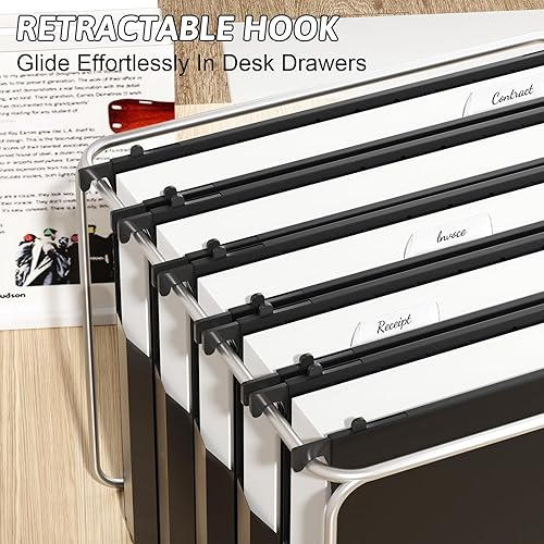 Vista 30 de Carpeta colgante de plástico tamaño carta, paquete de 12 carpetas colgantes reforzadas y resistentes, carpetas de archivador resistentes, carpetas