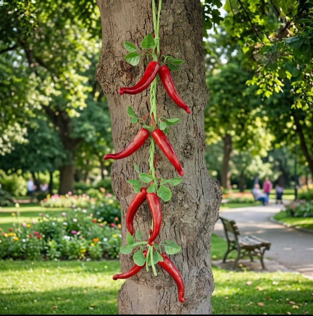 Artificial Red Chilli String for Home Decor Plastic Mirchi Hanging for Kitchen Garden Festive Event Decoration Gifting Accessory-image-23
