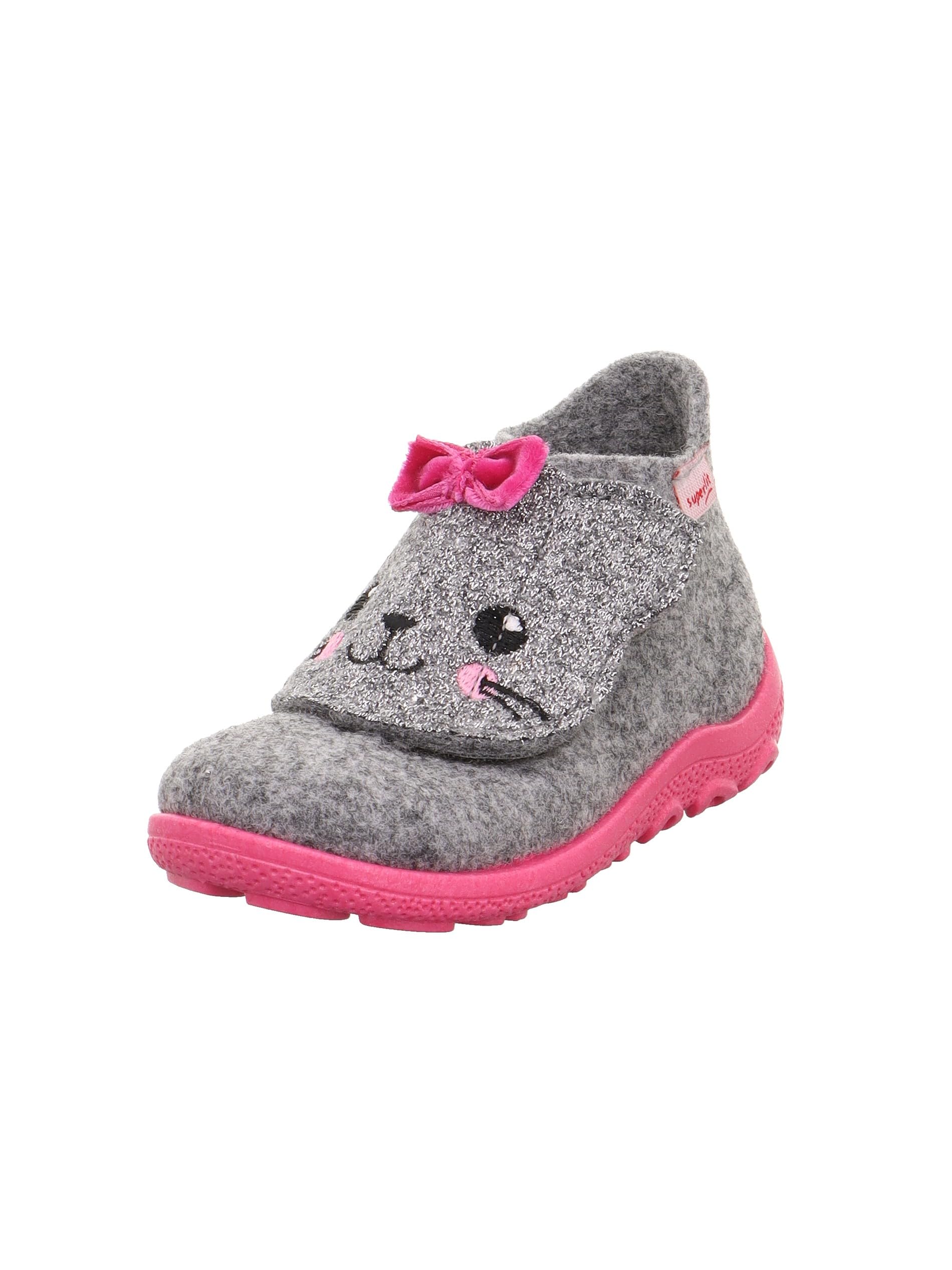 Superfit Happy, Baby-Girls Slippers, Light Grey Pink 2500, 21 EU Wide, Light Grey Pink 2500, 21 EU Ancho