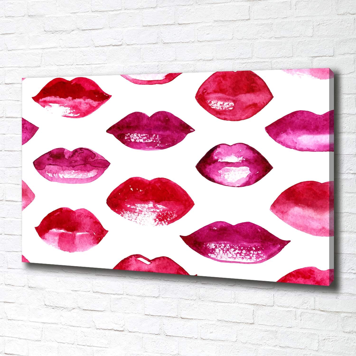 Tulup Tirages sur toile - art mural - tirages sur toile - thème d'image - 100x70 cm - Divers - Rouge - Lèvres Rouges