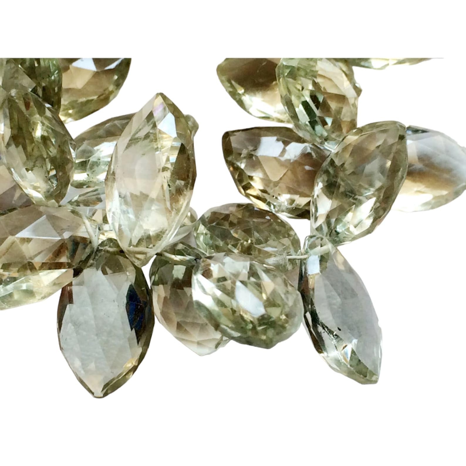 Perles améthyste verte marquise 10x15mm de 4 pouces pour la création de bijoux
