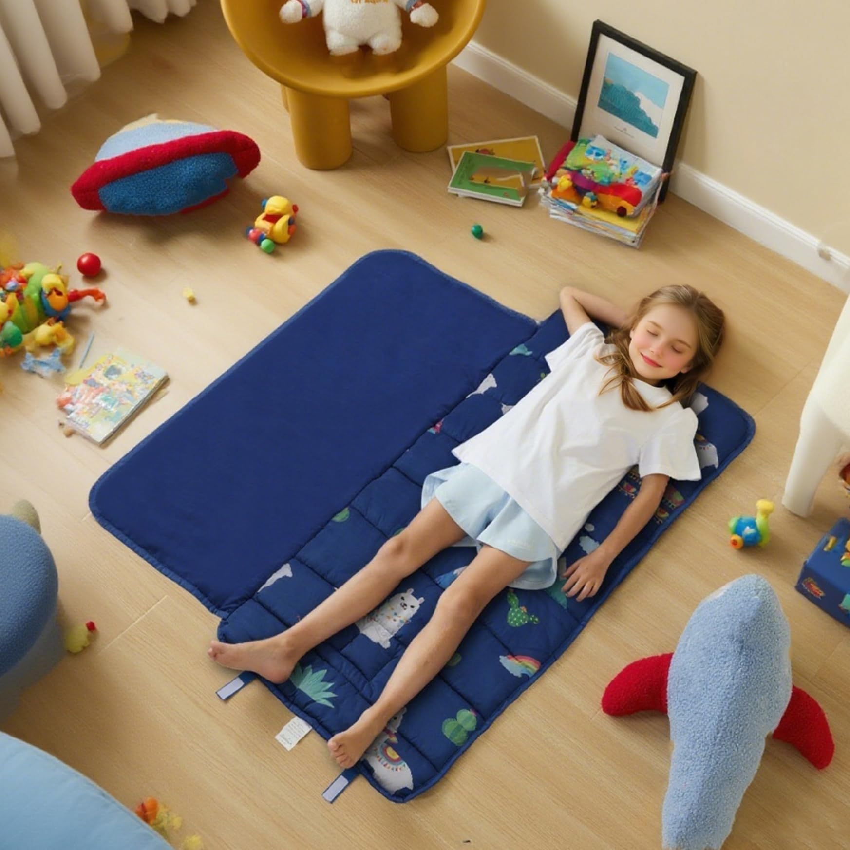 Faltbare Anti-Kick-Thermal-Schlafmatte mit Kissen und Decken 21x51 Tragbarer Kinderschlafsack