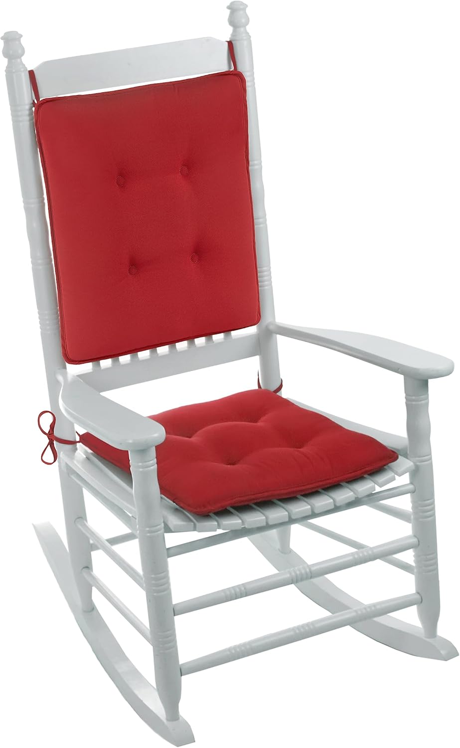 Klear Vu Juego de cojines para silla mecedora para porche, ensamblados en los Estados Unidos, elegantes almohadillas de asiento y respaldo con lazos