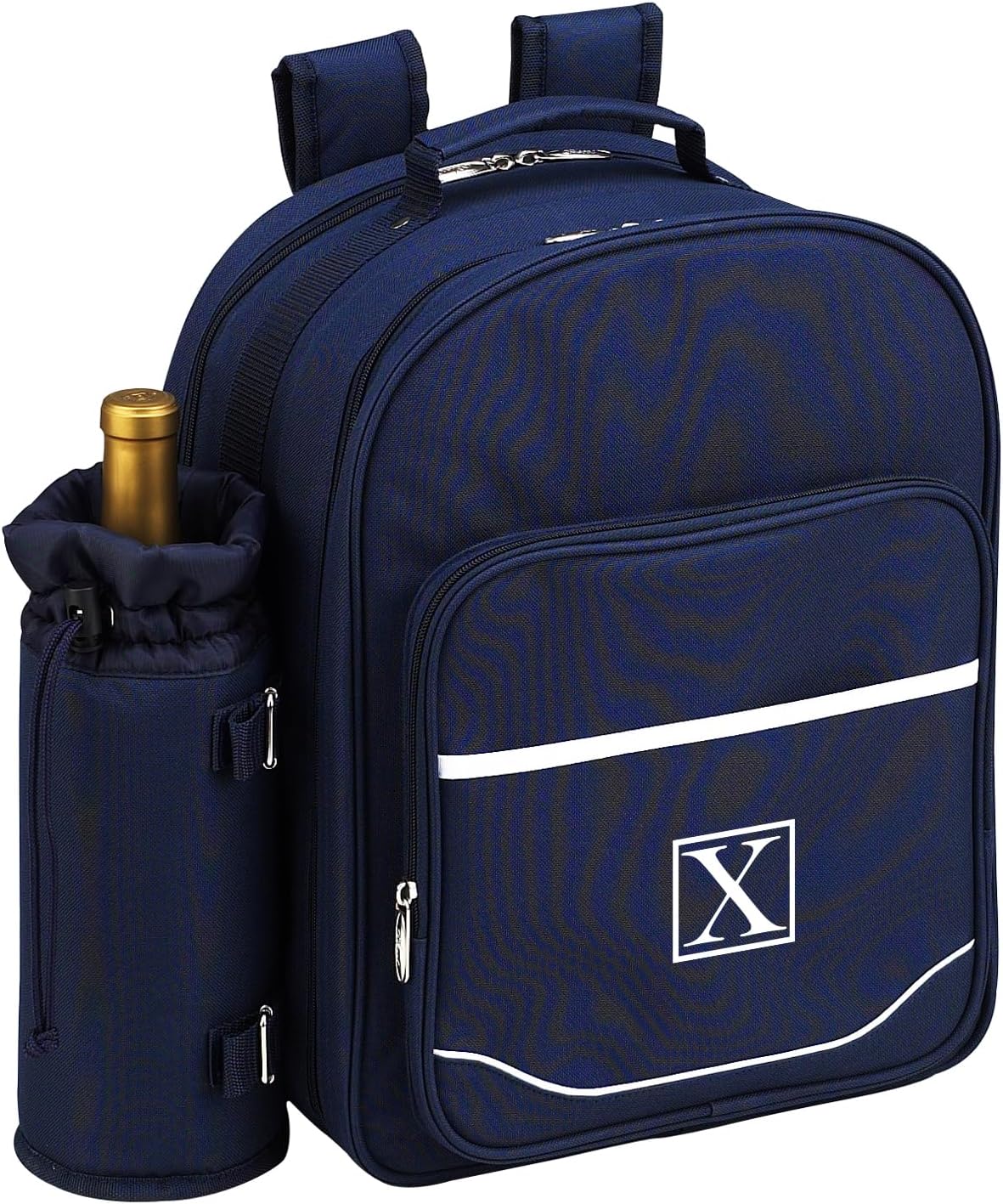 Picnic at Ascot Personalized Monogrammed Equipped 2 Person Picnic Backpack with Cooler & Insulated Wine Holder- Designed & Assembled in The USA