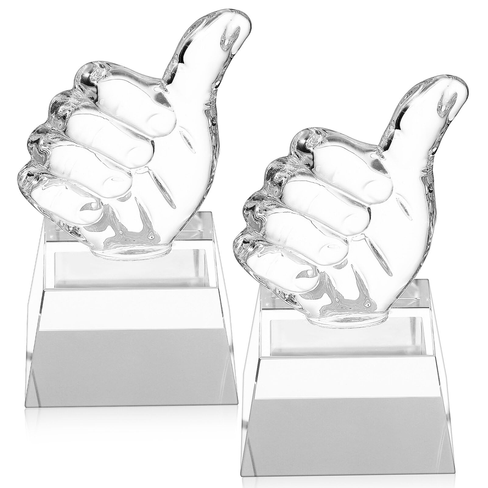 Gatuida Premio De De Cristal De 2 Uds: De Premio con Pulgar Arriba Modelo De De Dedo Decoraciones para Regalos De Premios De Agradecimiento A Los