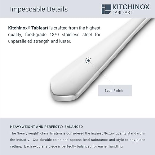 Miniatura 7 de Penthouse Satin - Juego de cubiertos de acero inoxidable, 50 piezas, servicio para 8