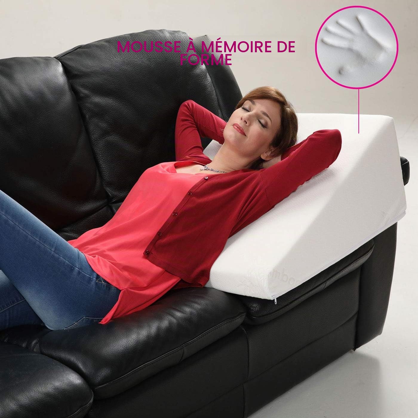 Coussin orthopédique, postural à mémoire de Forme, pour lit ou canapé pour Circulation Sanguine ou Reflux avec Tissu hypoallergénique, Coussin pour améliorer la Lecture, Repose-Dos Triangulaire