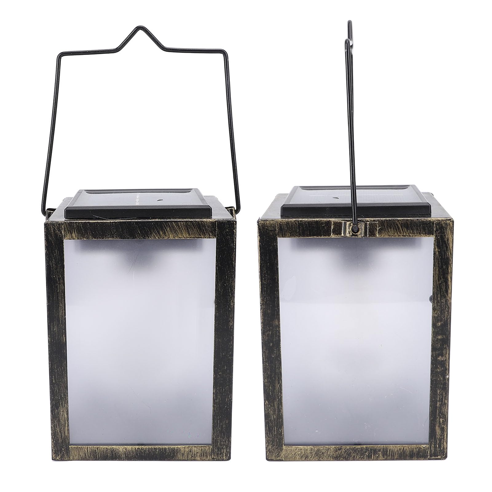Yosoo Health Gear Lanterna Solare da Esterno, 2 Pezzi, in Ferro, ABS, 3D, Luce Calda Tremolante, IP54, USB e Ricaricabile Tramite Energia Solare, Autonomia da 8 a 12 Ore, per Giardino, Patio,