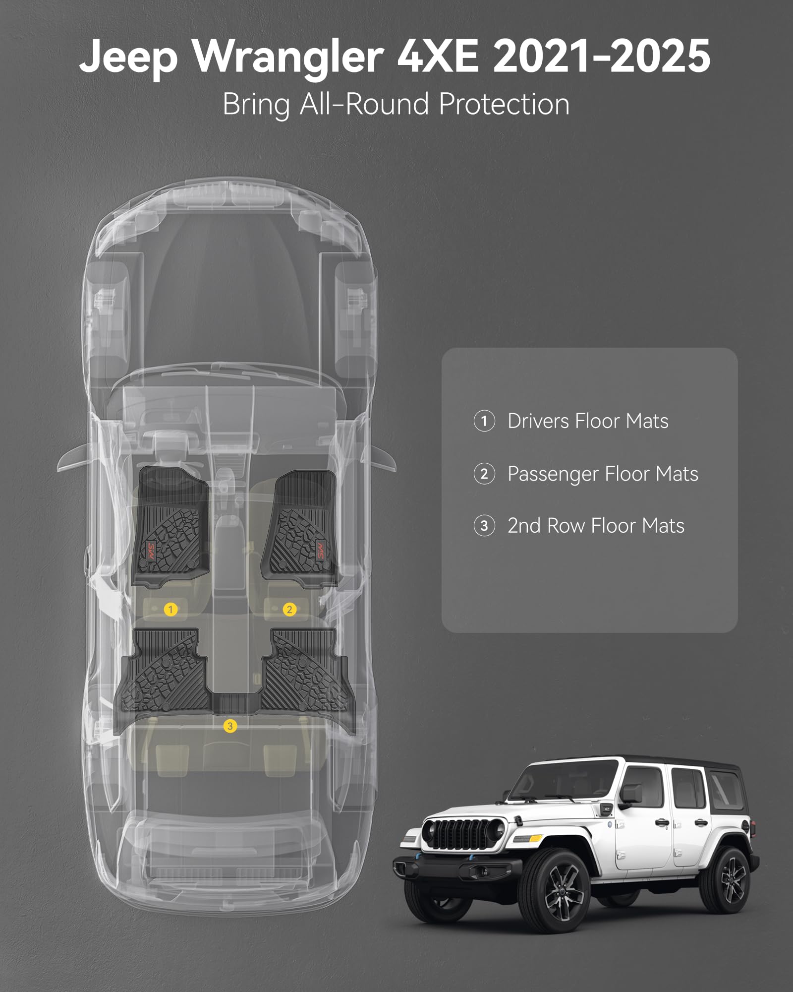 Amazon | 3W フロアマット ジープ ラングラー 4XE 2021-2022