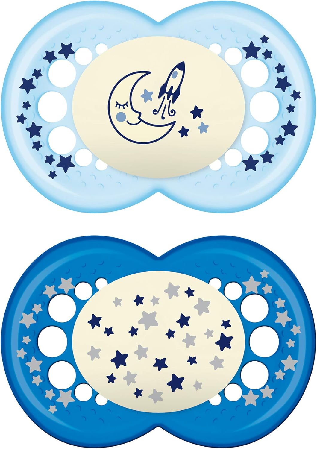 MAM Glow in the Dark Night Orthodontic Pacifier, Boy, 6+ Months, 2