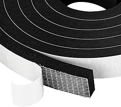 Window Door Seal Insulation Foam Adhesive Rubber Seal Strip Waterproof Anti-foid Shockproof 20mm (L) x 10mm (H) Total 4m (L)